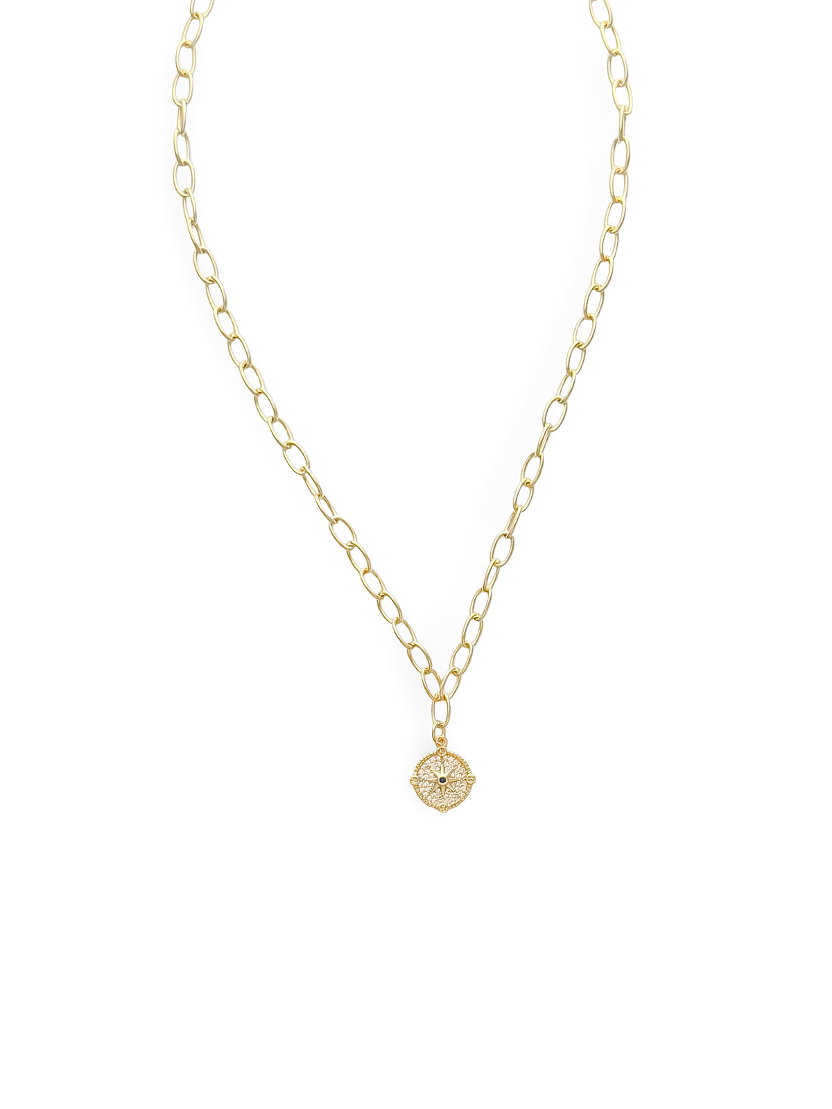 Riley James 14k Gold Filled Round Link Chain Pendant Necklace