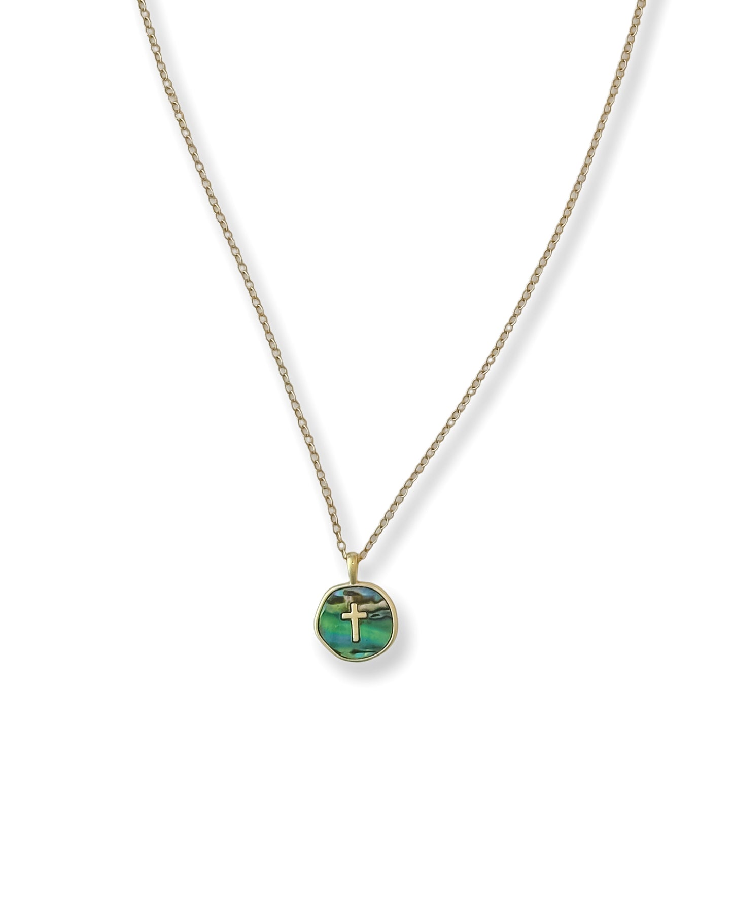 Riley James "Truth" Gold Enamel Cross Necklace