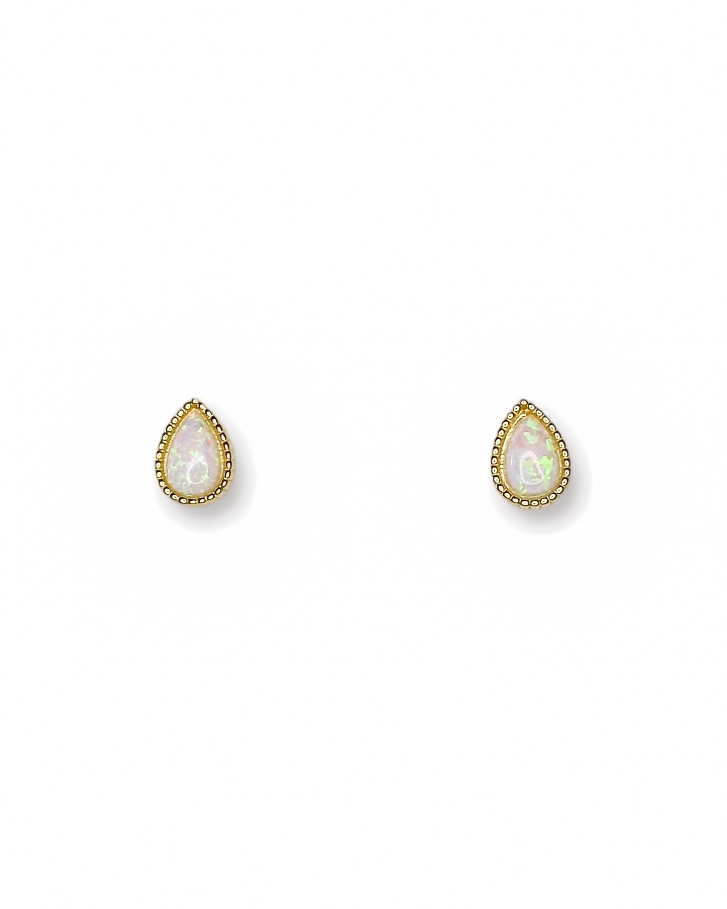 Opal Teardrop Stud Earrings
