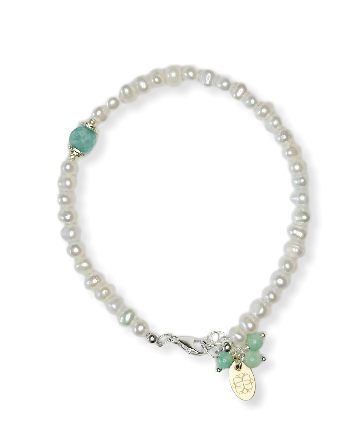 Amazonite + Pearl Bracelet