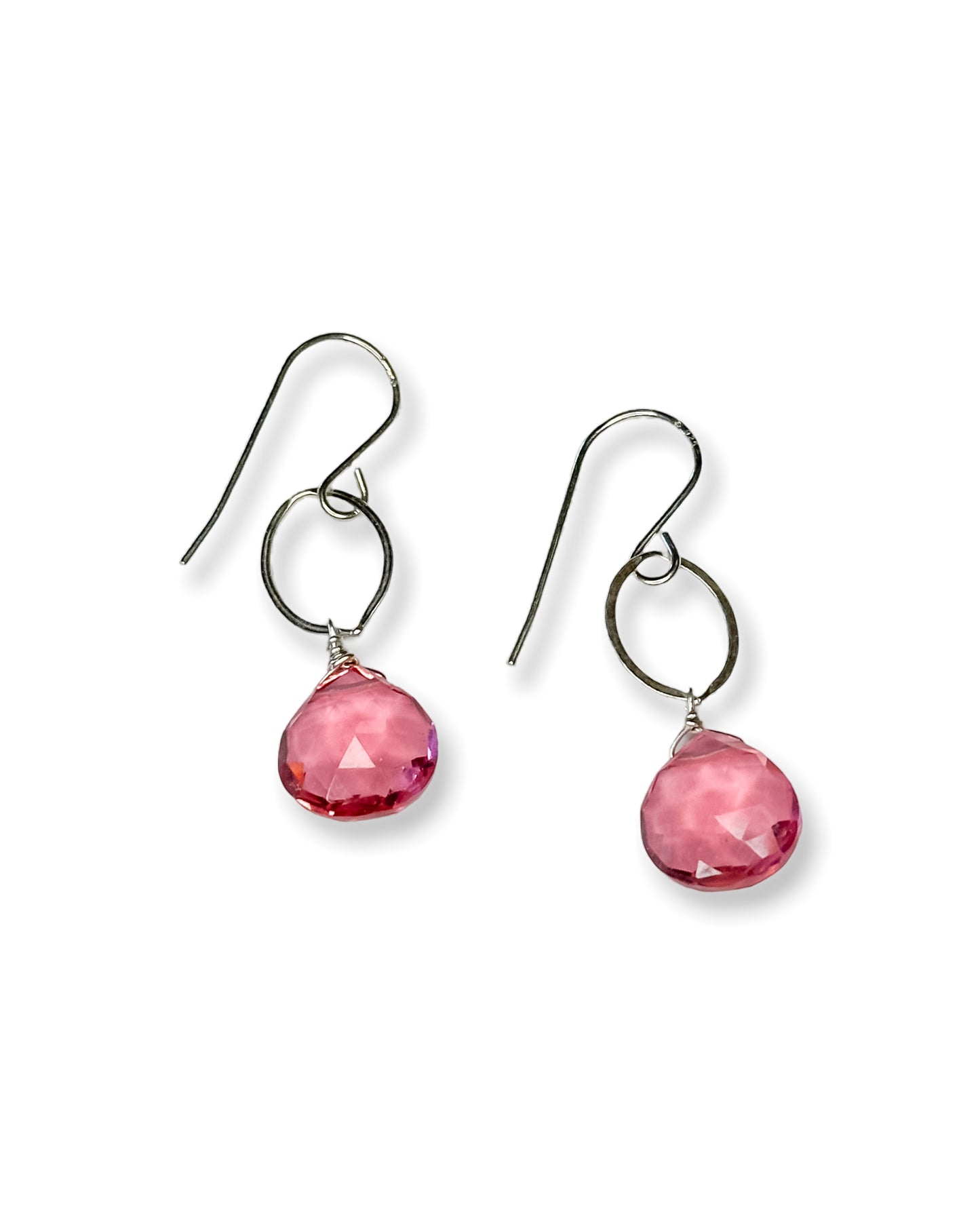 Gemstone Circle Earrings