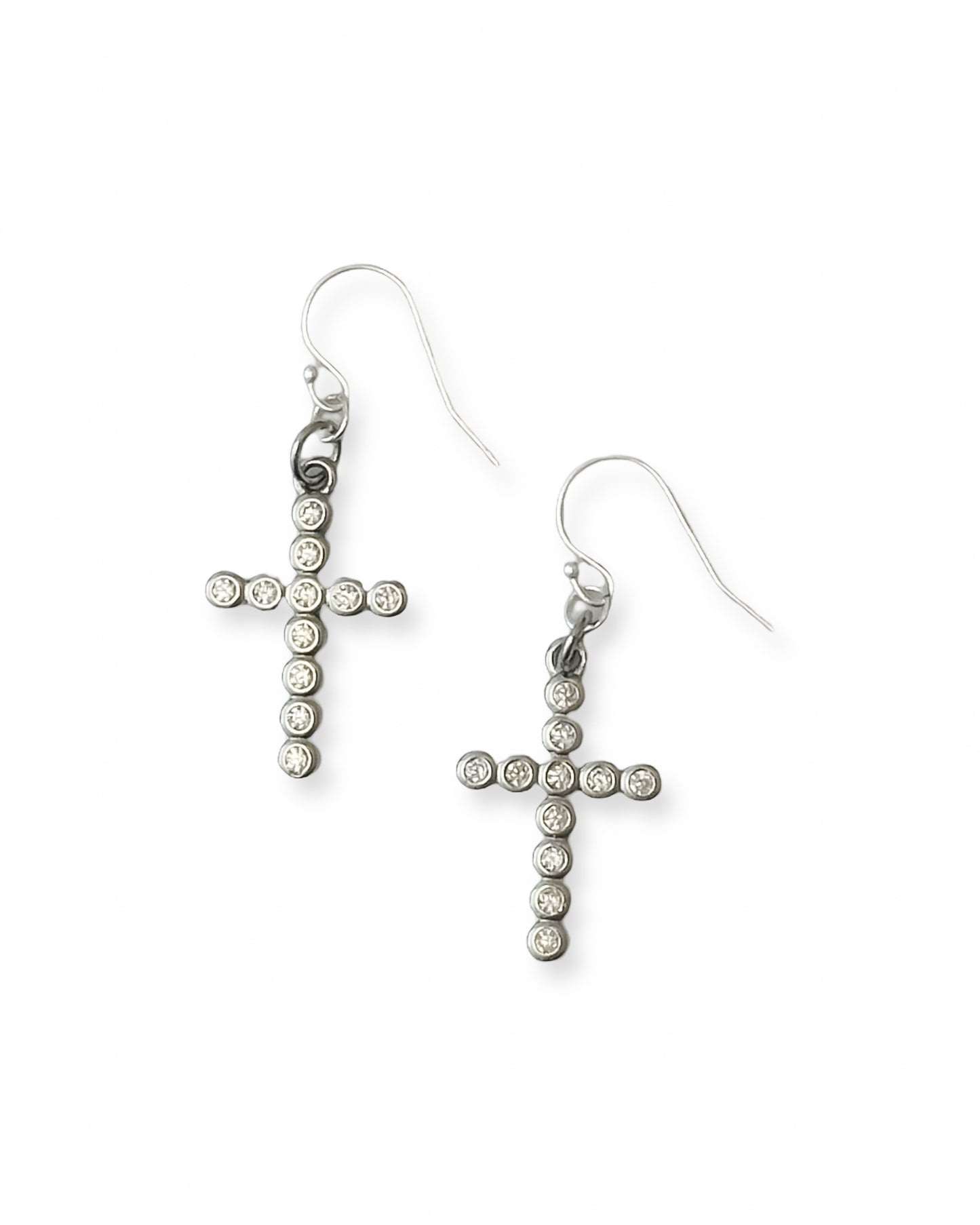 Riley James Sterling Silver Cross Earrings