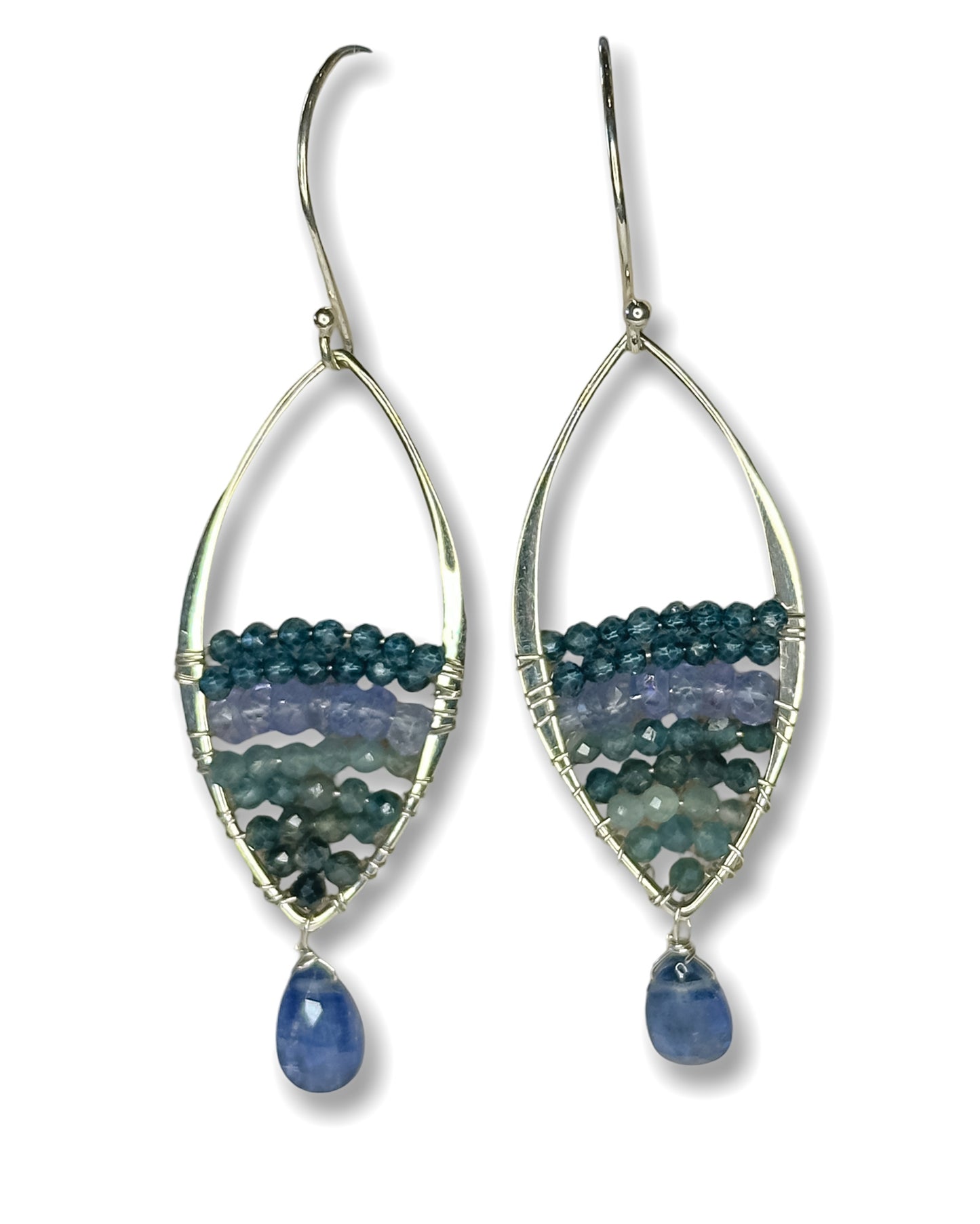 Large Gemstone Beaded Earrings