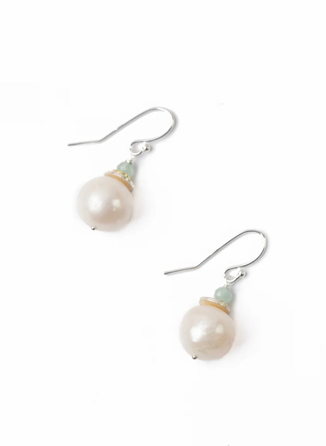 Chalcedony + Freshwater Pearl Earrings
