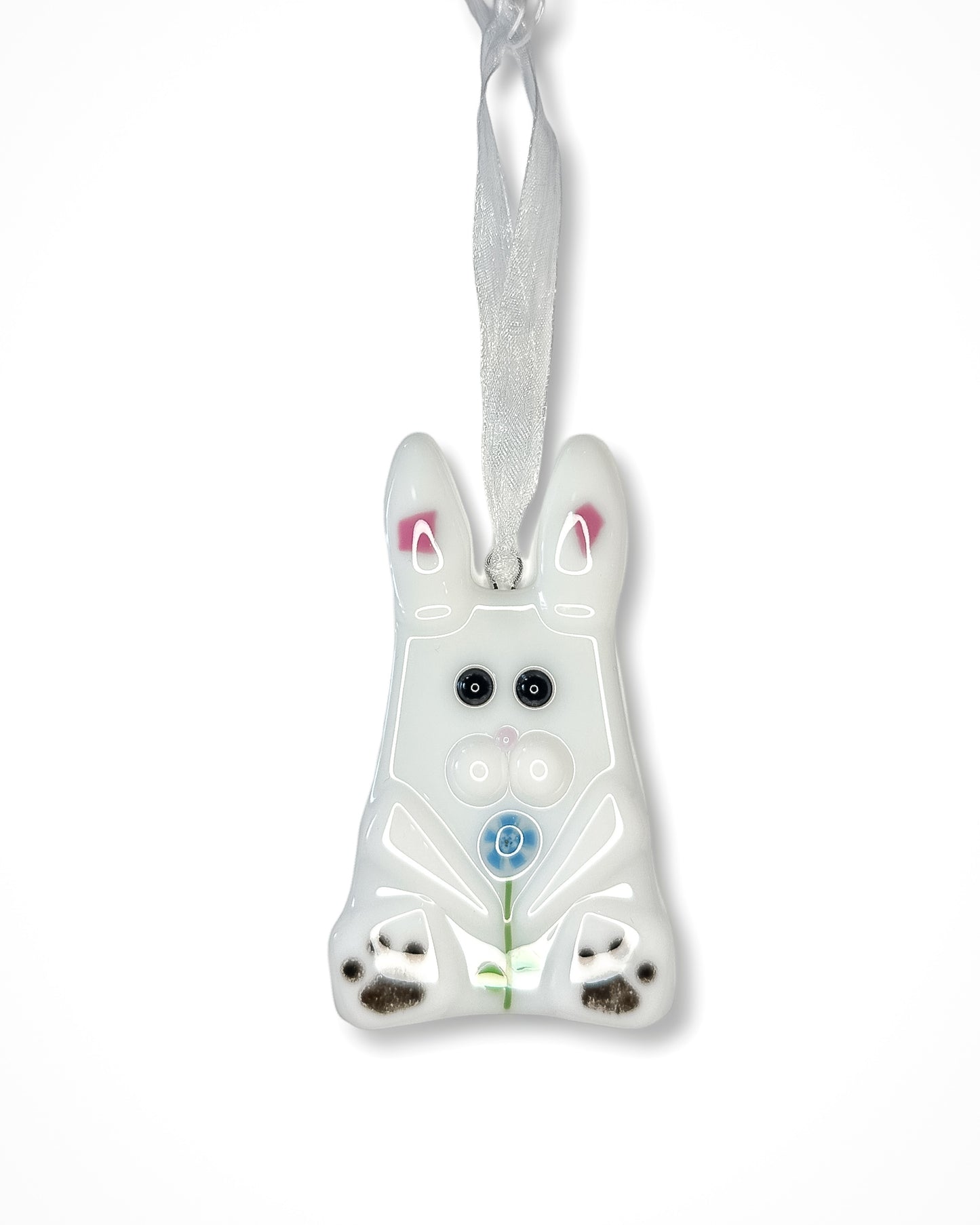 Fused Glass Bunny Suncatcher + Ornament