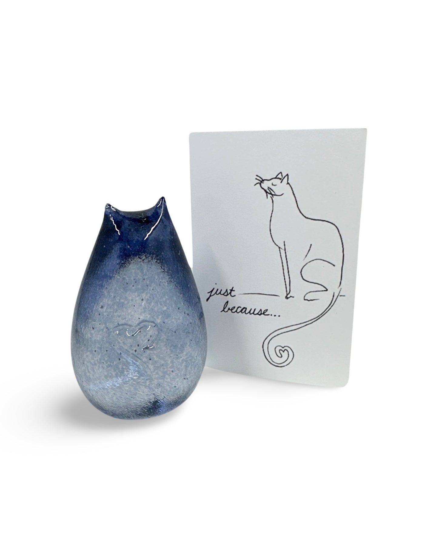 “Love Cat” Hand Sculpted Glass Cat Figurine