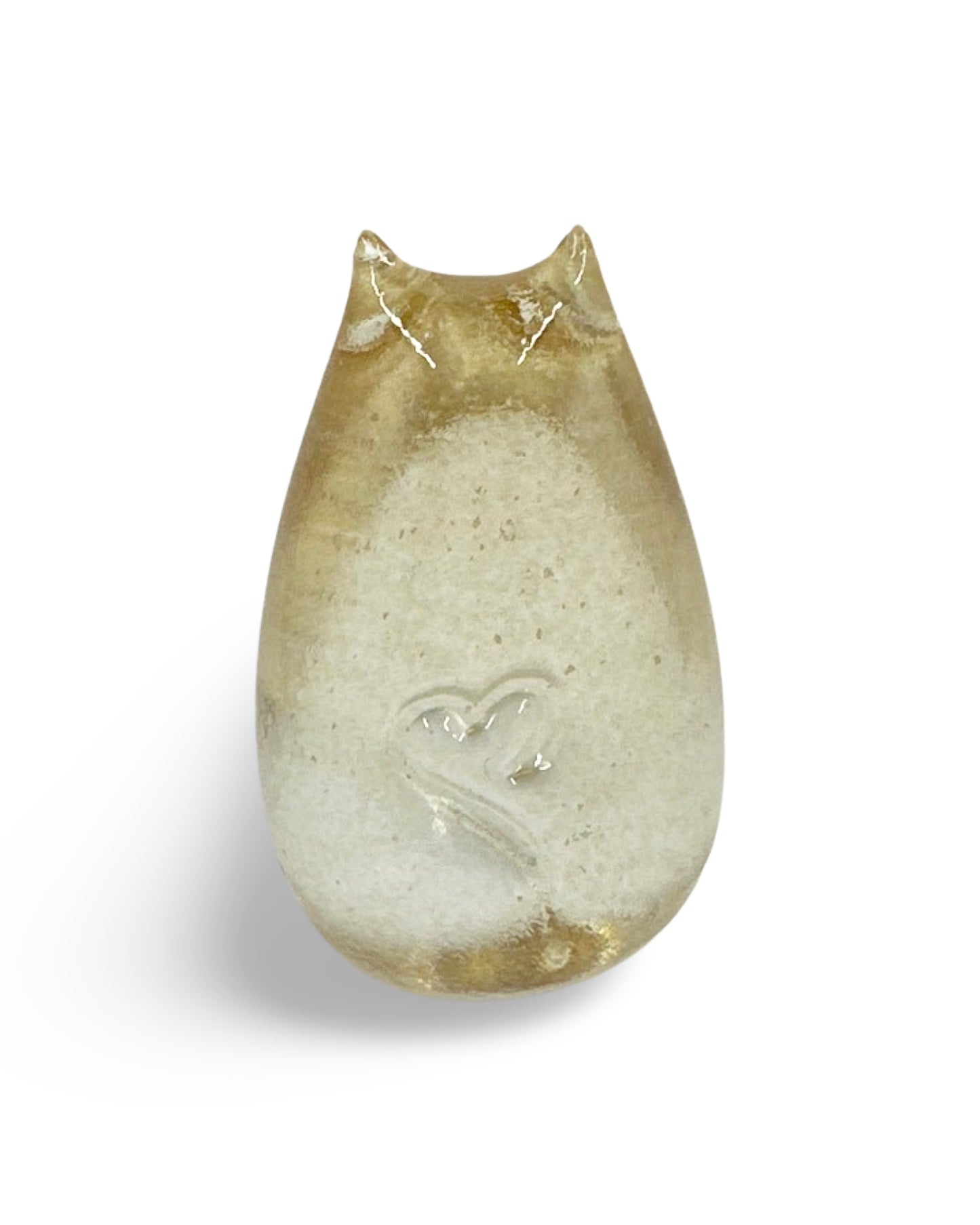 “Love Cat” Hand Sculpted Glass Cat Figurine