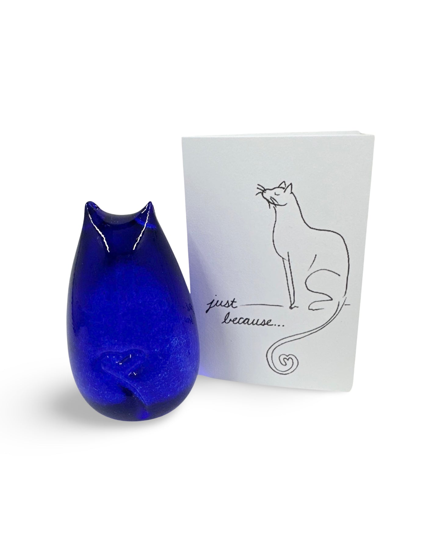 “Love Cat” Hand Sculpted Glass Cat Figurine