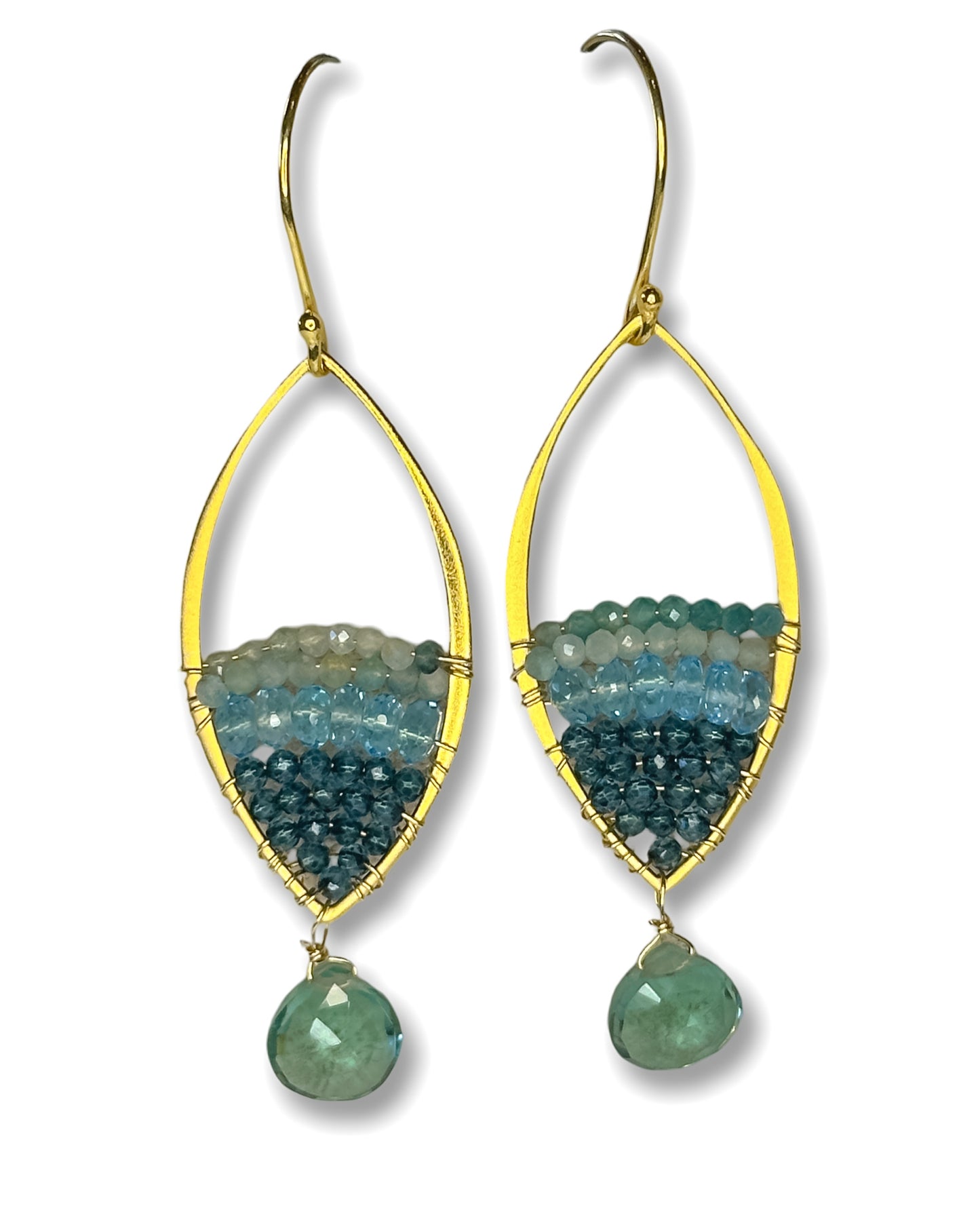 Large Gemstone Beaded Earrings