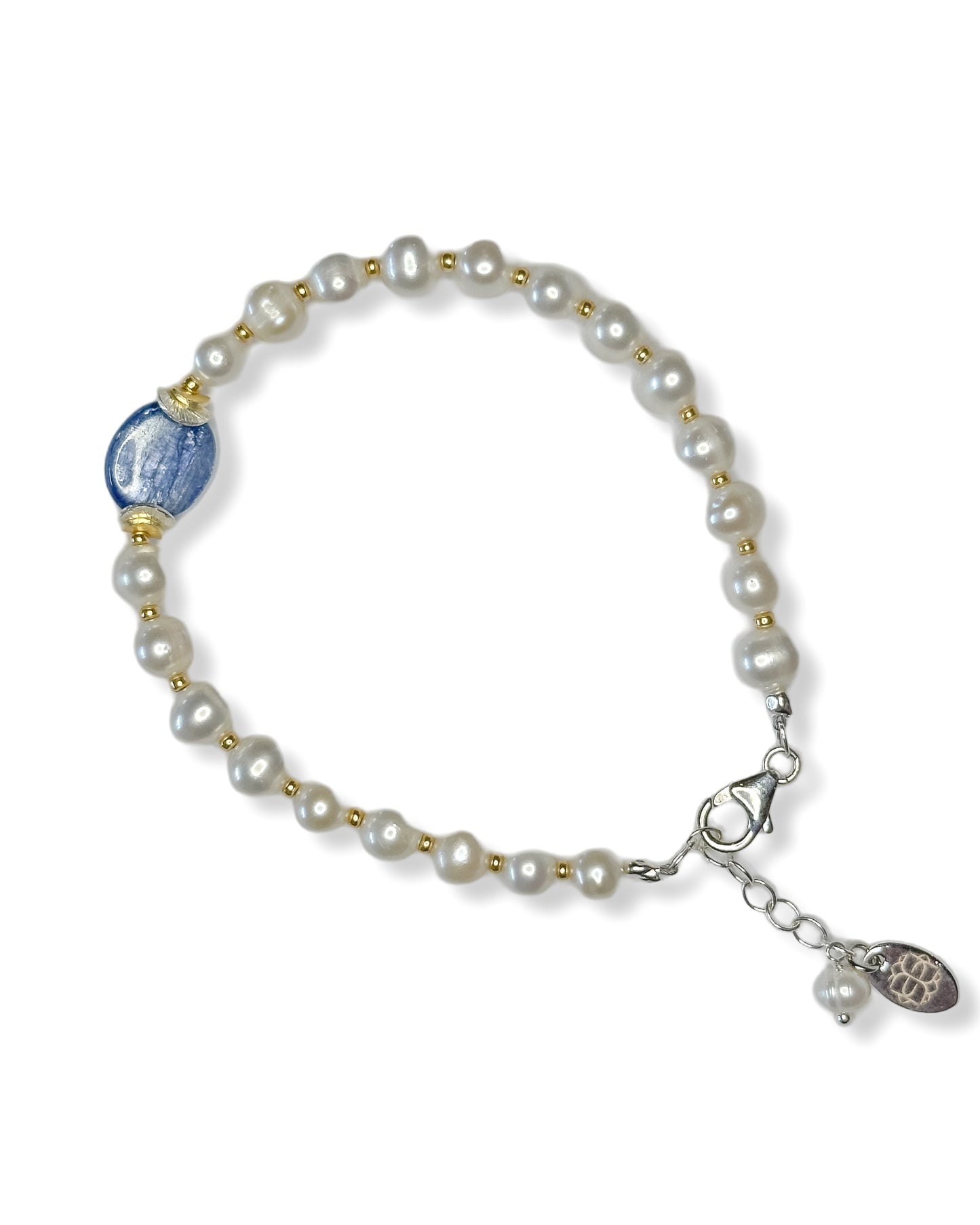 Kyanite + Pearl Bracelet