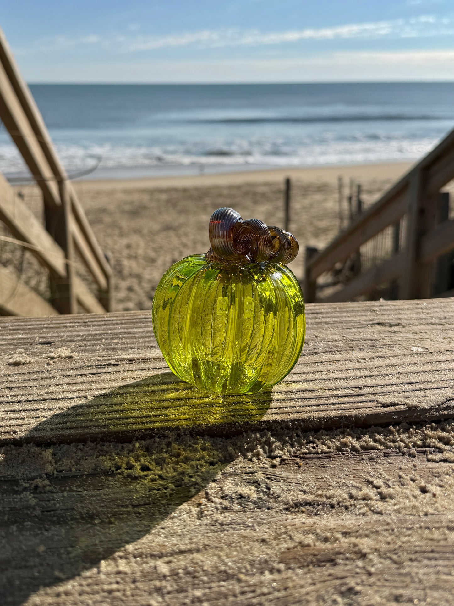 Handblown Glass Pumpkin | Small Lime