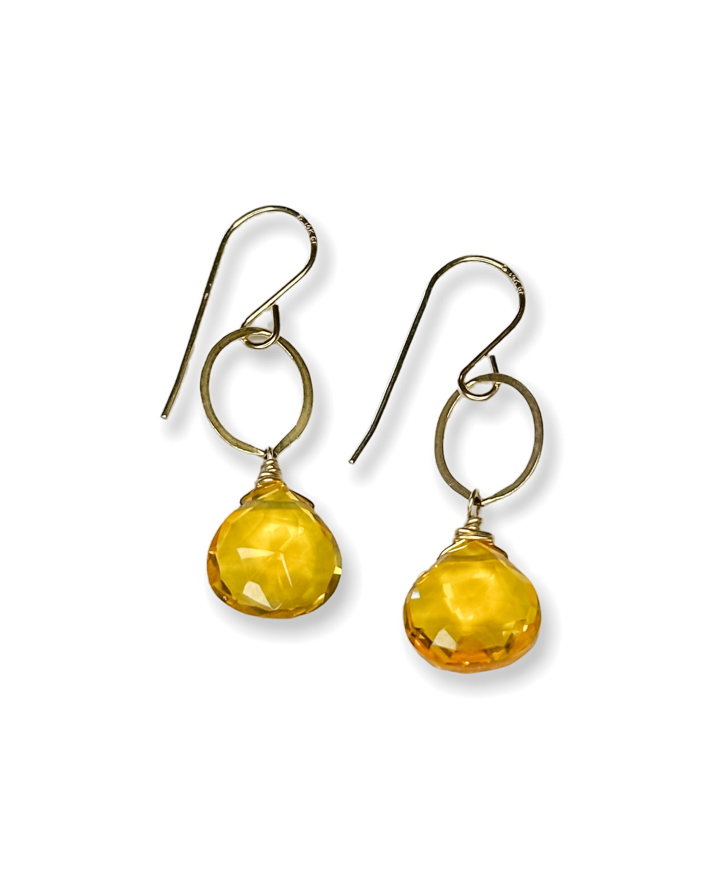 Gemstone Circle Earrings