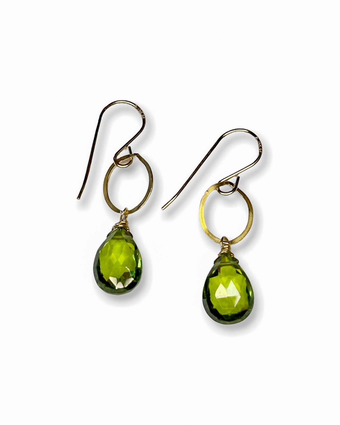 Gemstone Circle Earrings