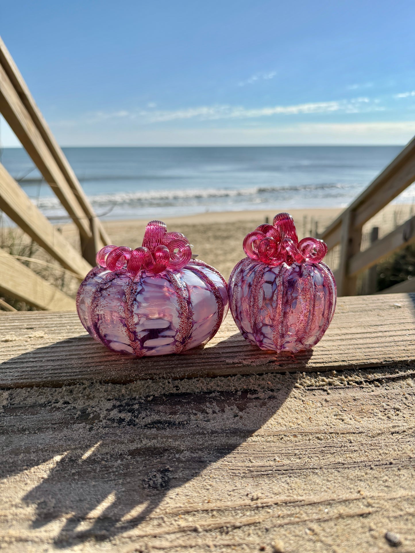 Handblown Glass Pumpkin | Medium Magenta