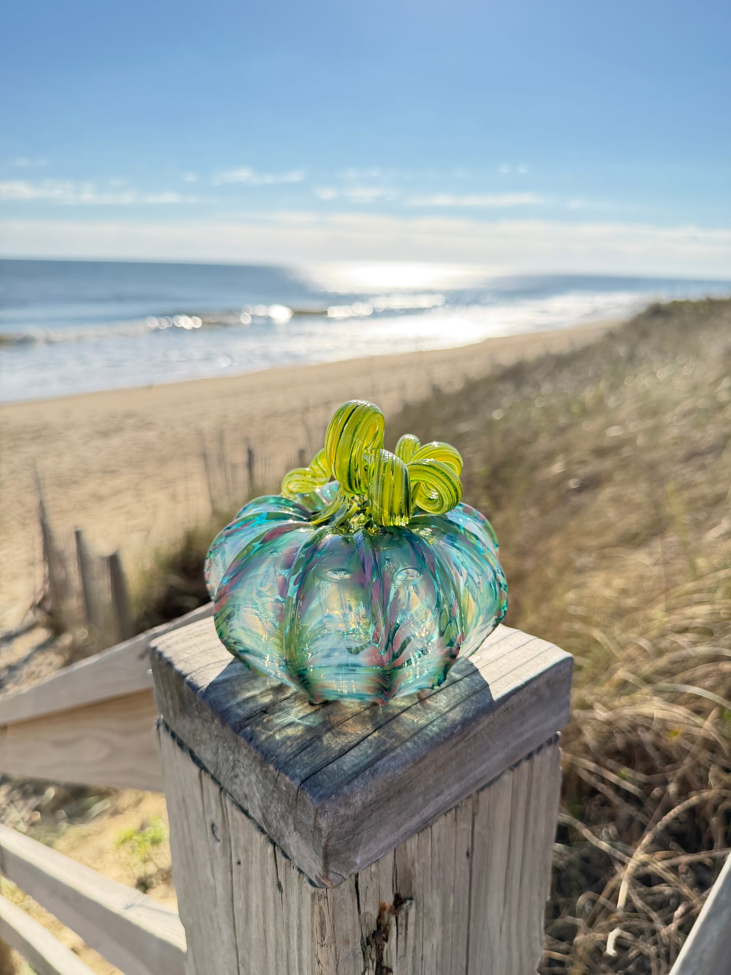Handblown Glass Pumpkin | Medium Monet