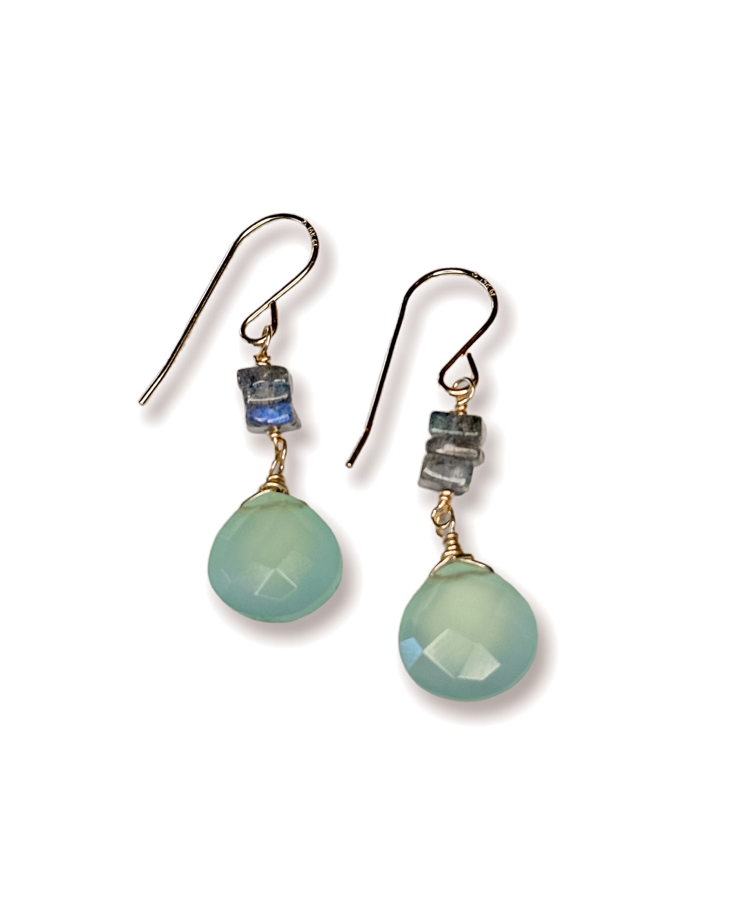 Chalcedony + Labradorite Earrings
