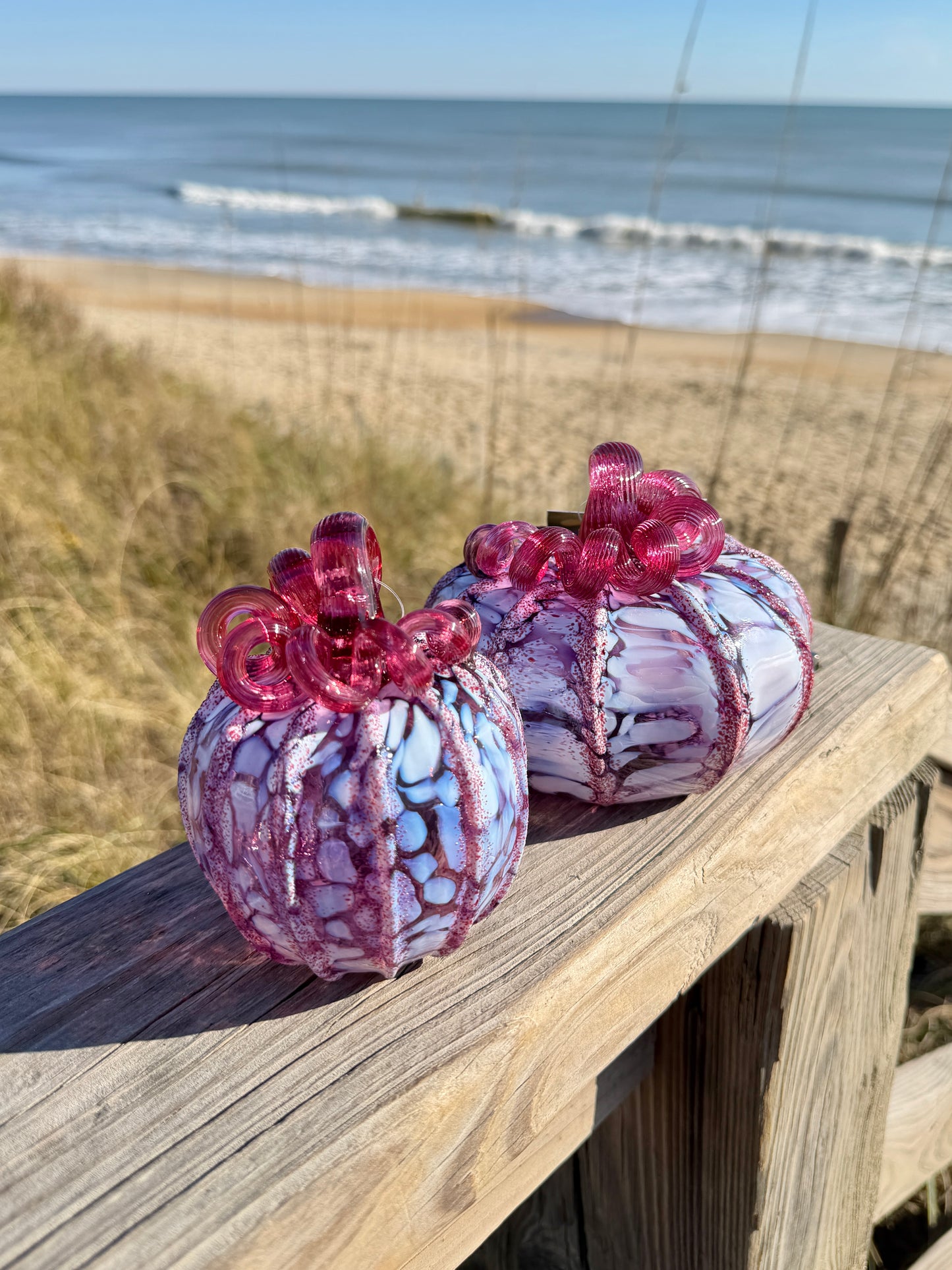 Handblown Glass Pumpkin | Medium Magenta