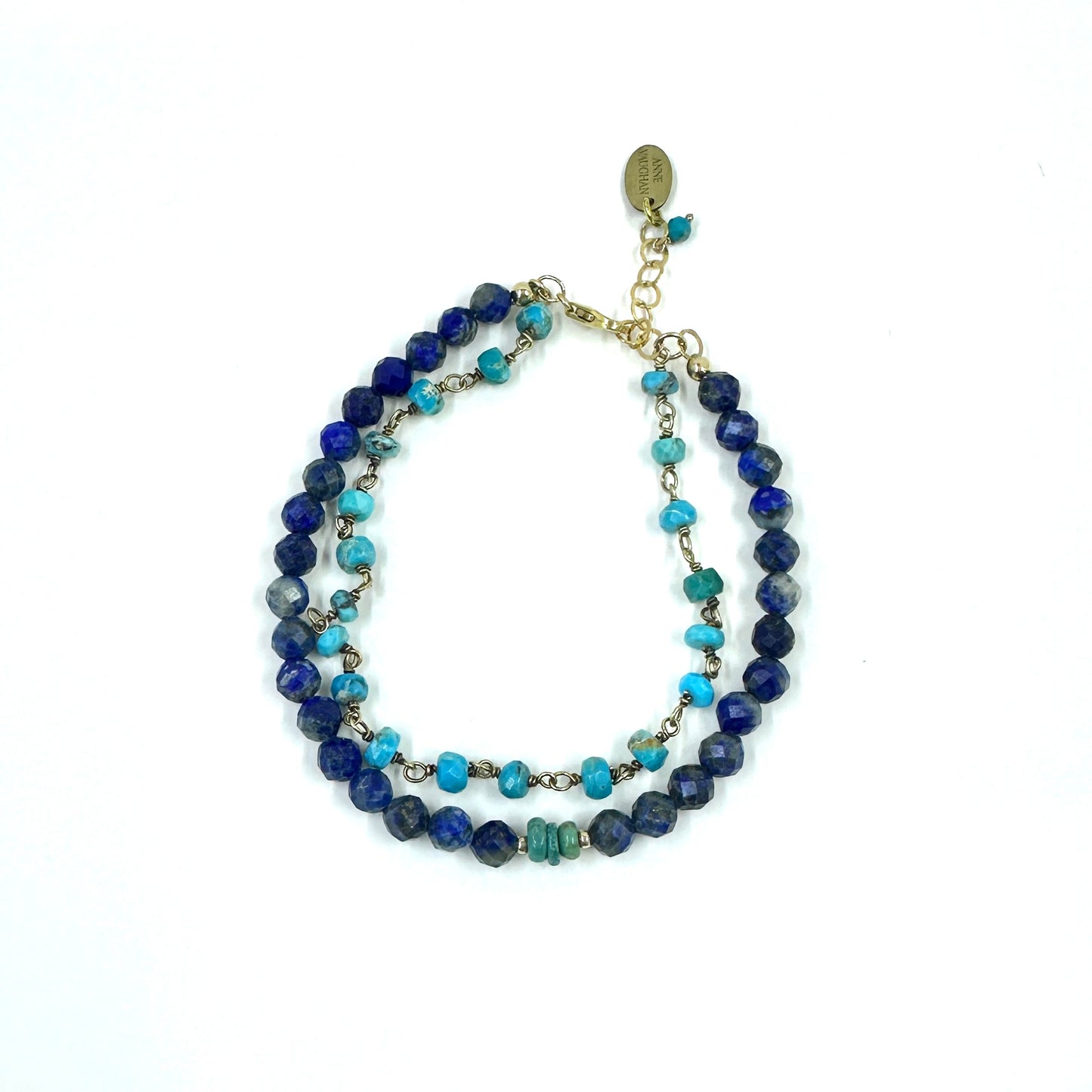 Lapis Turquoise Double Strand Bracelet