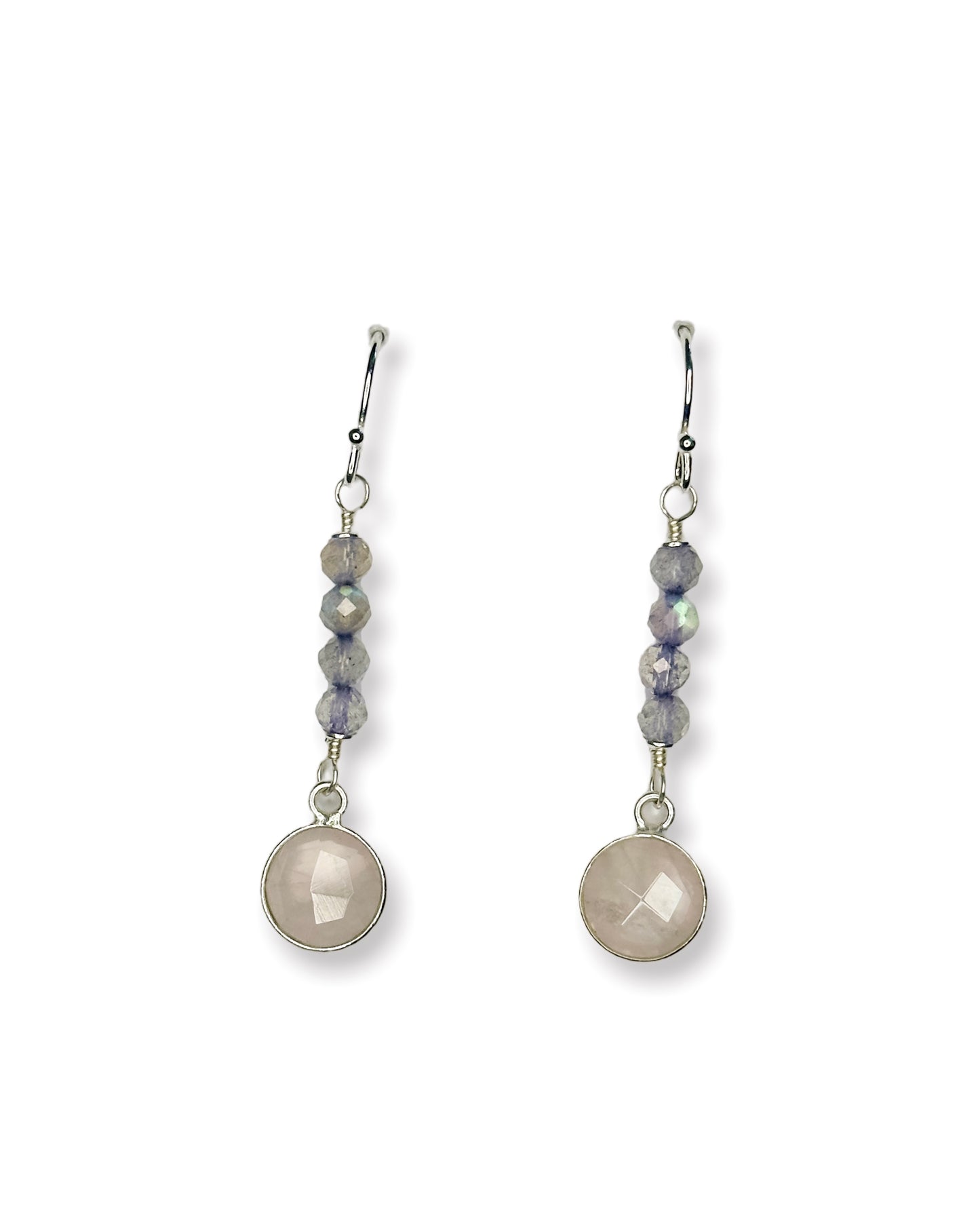 Labradorite + Rose Quartz Earrings