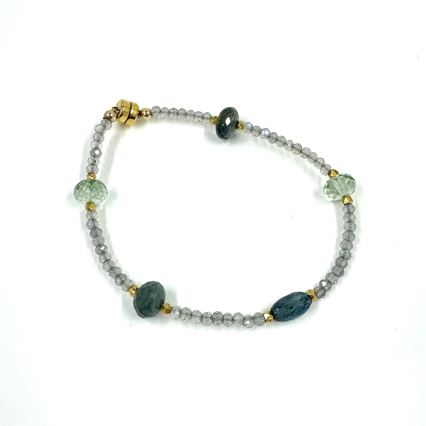 Labradorite, Kyanite & Moss Green Amethyst Bracelet