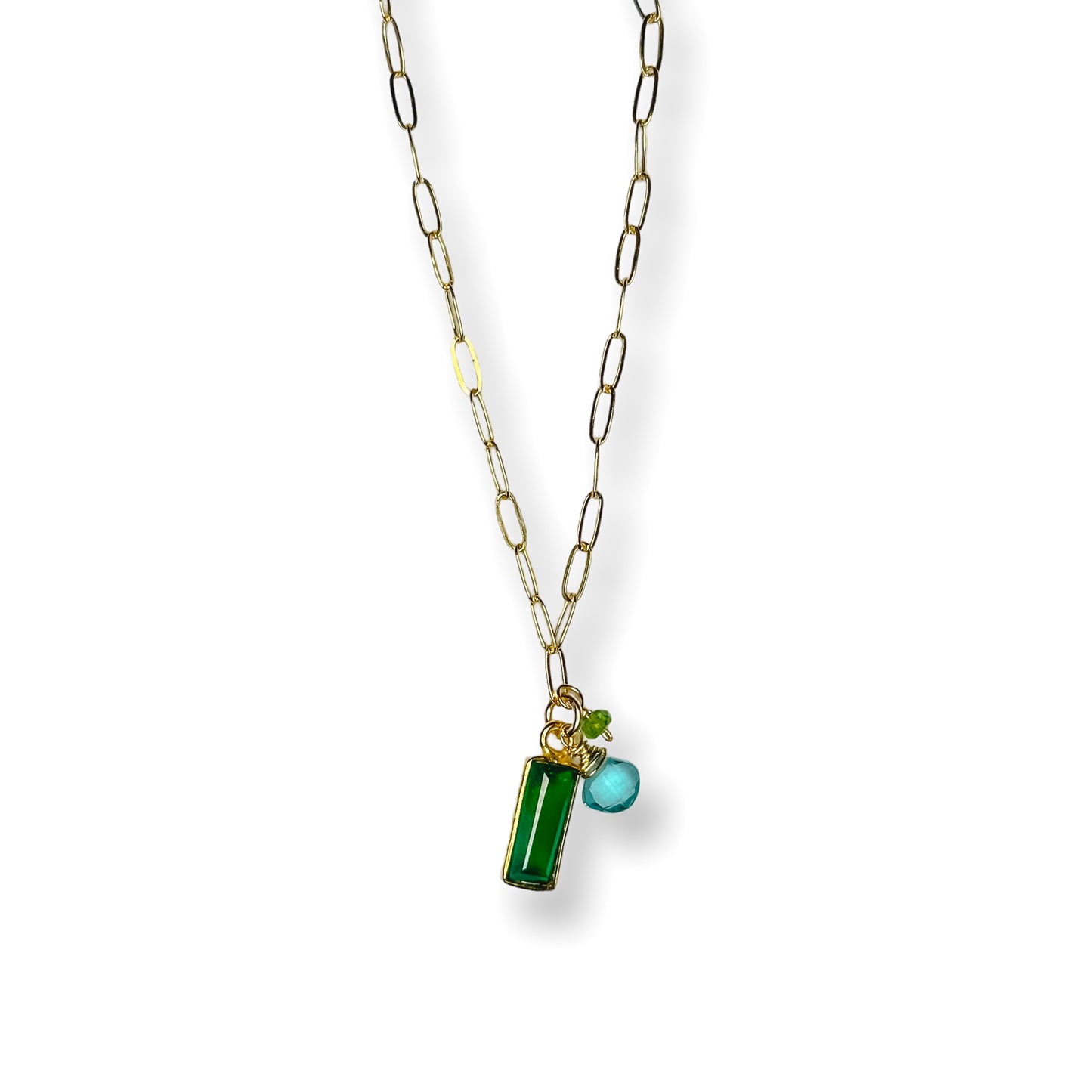 Green Onyx + Apatite Necklace