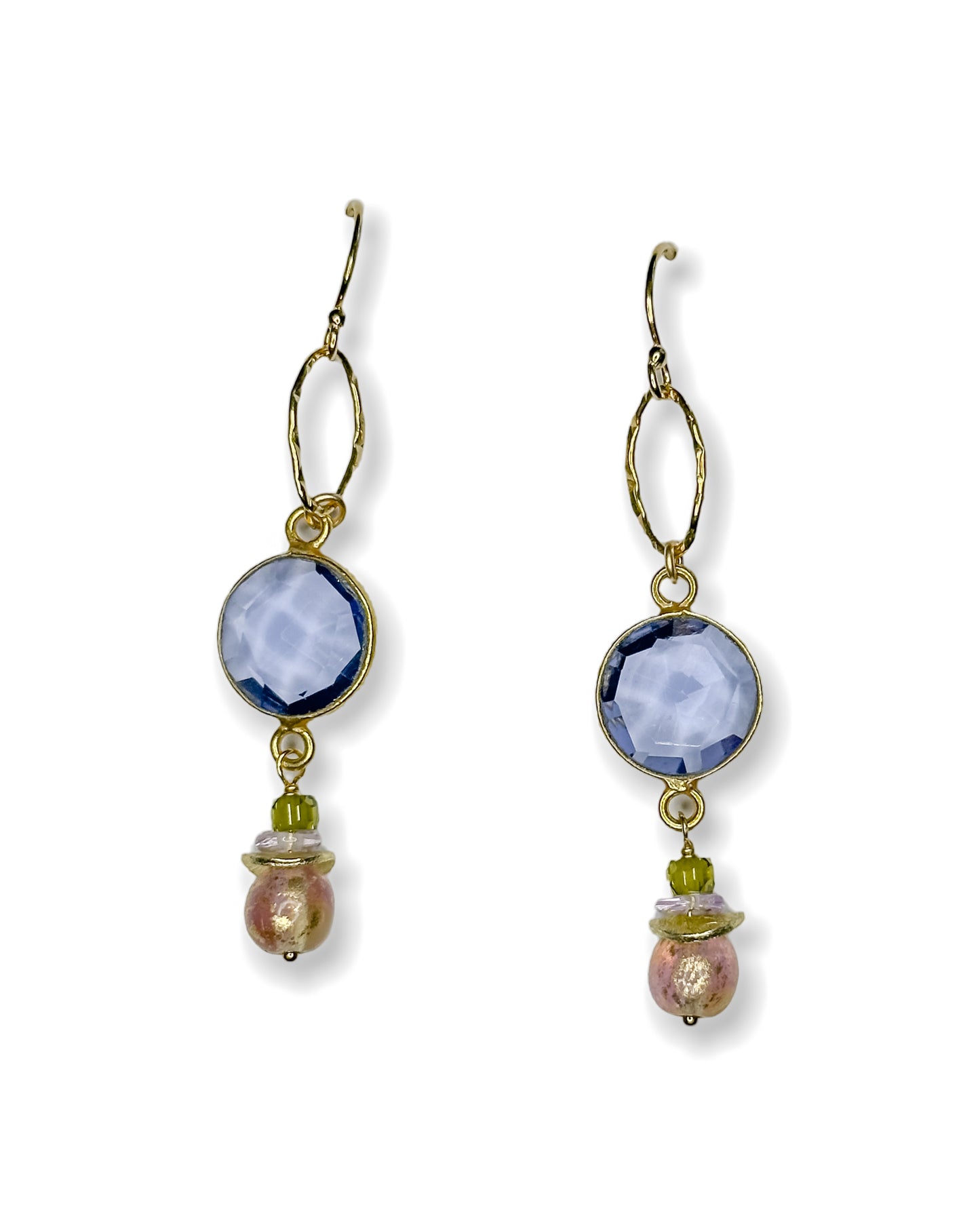 Tanzanite, Amethyst + Czech Glass Earrings