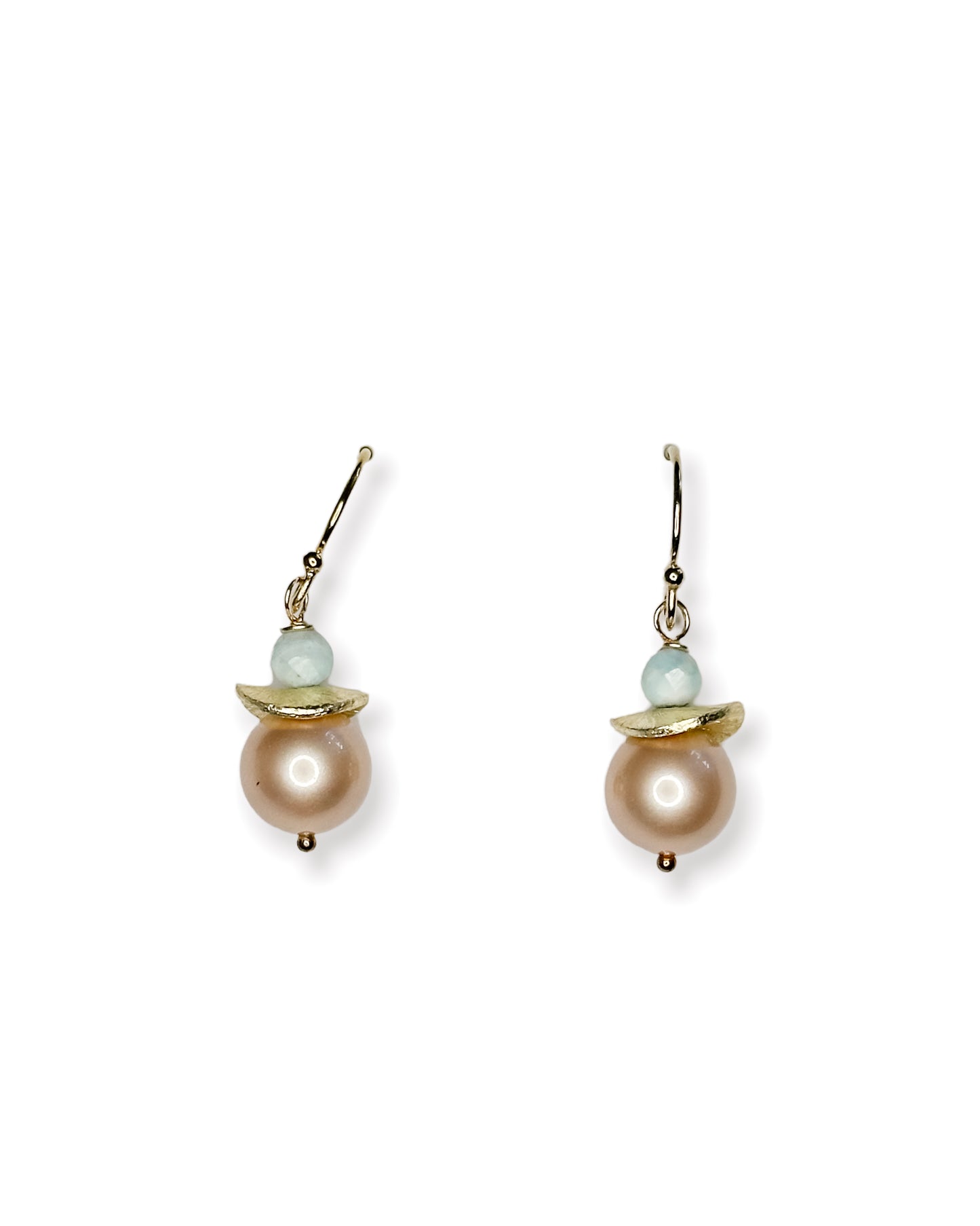 Pearl + Aquamarine Earrings