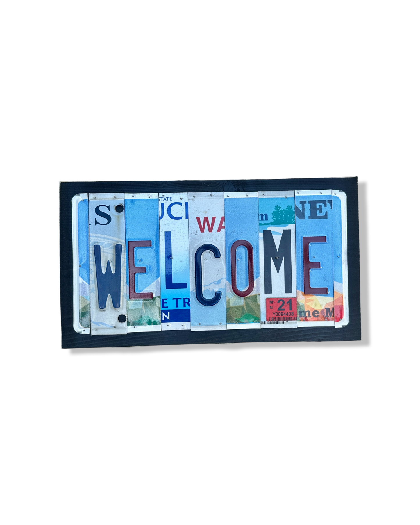 Recycled License Plate Sign