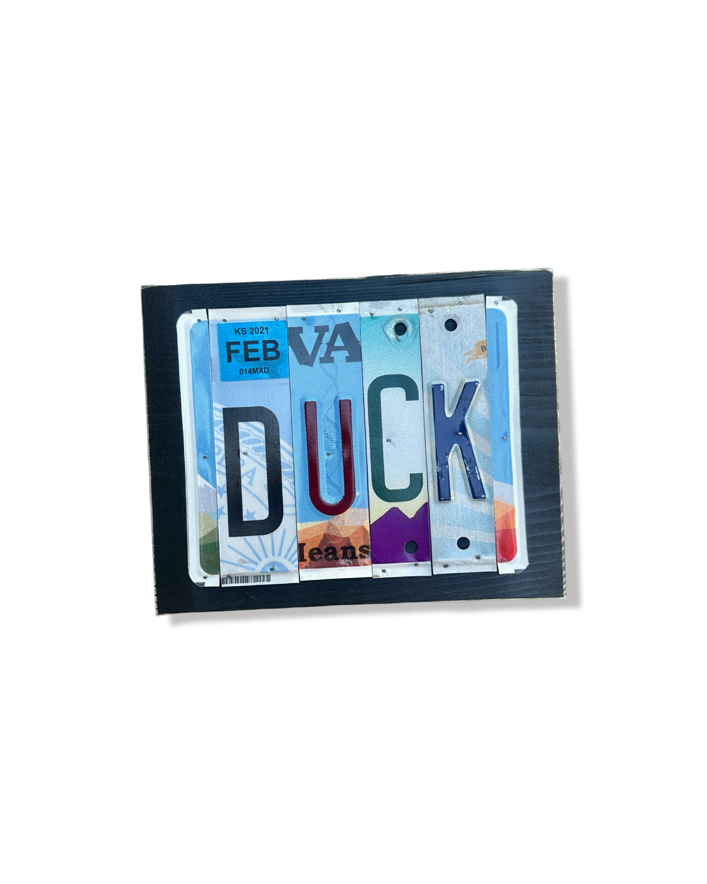 Recycled License Plate Sign
