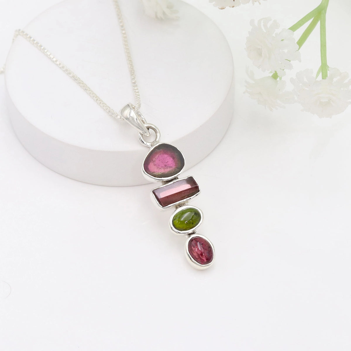 Unique Multi Tourmaline Necklace