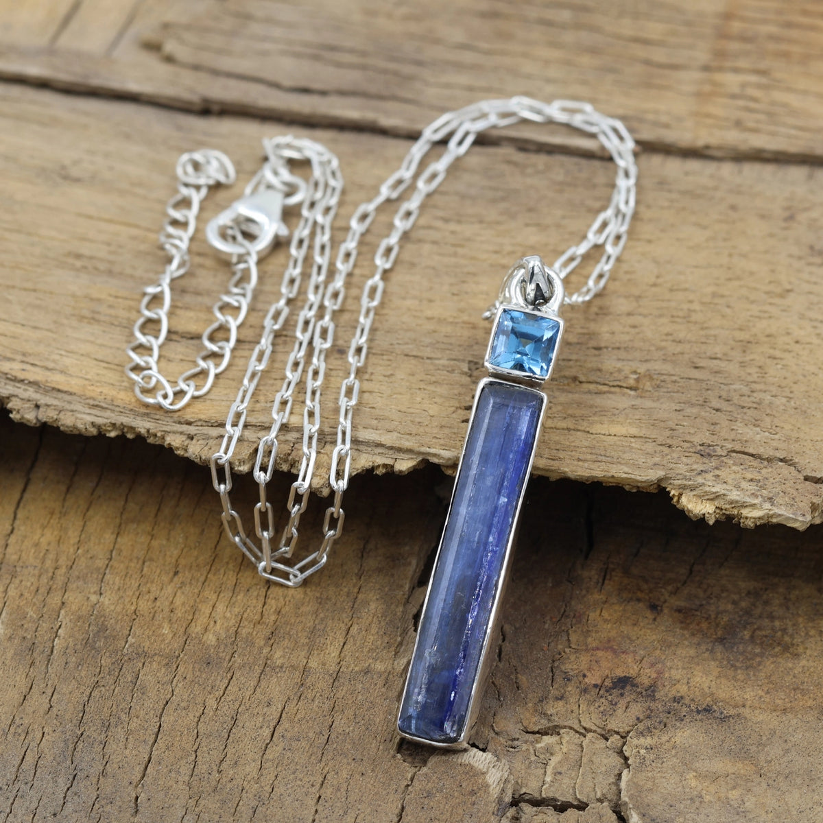 Kyanite Pendant 925 Sterling Silver Necklace