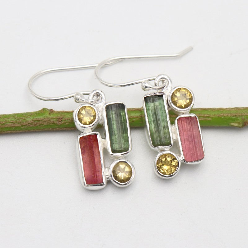 Tourmaline Earrings with Citrine