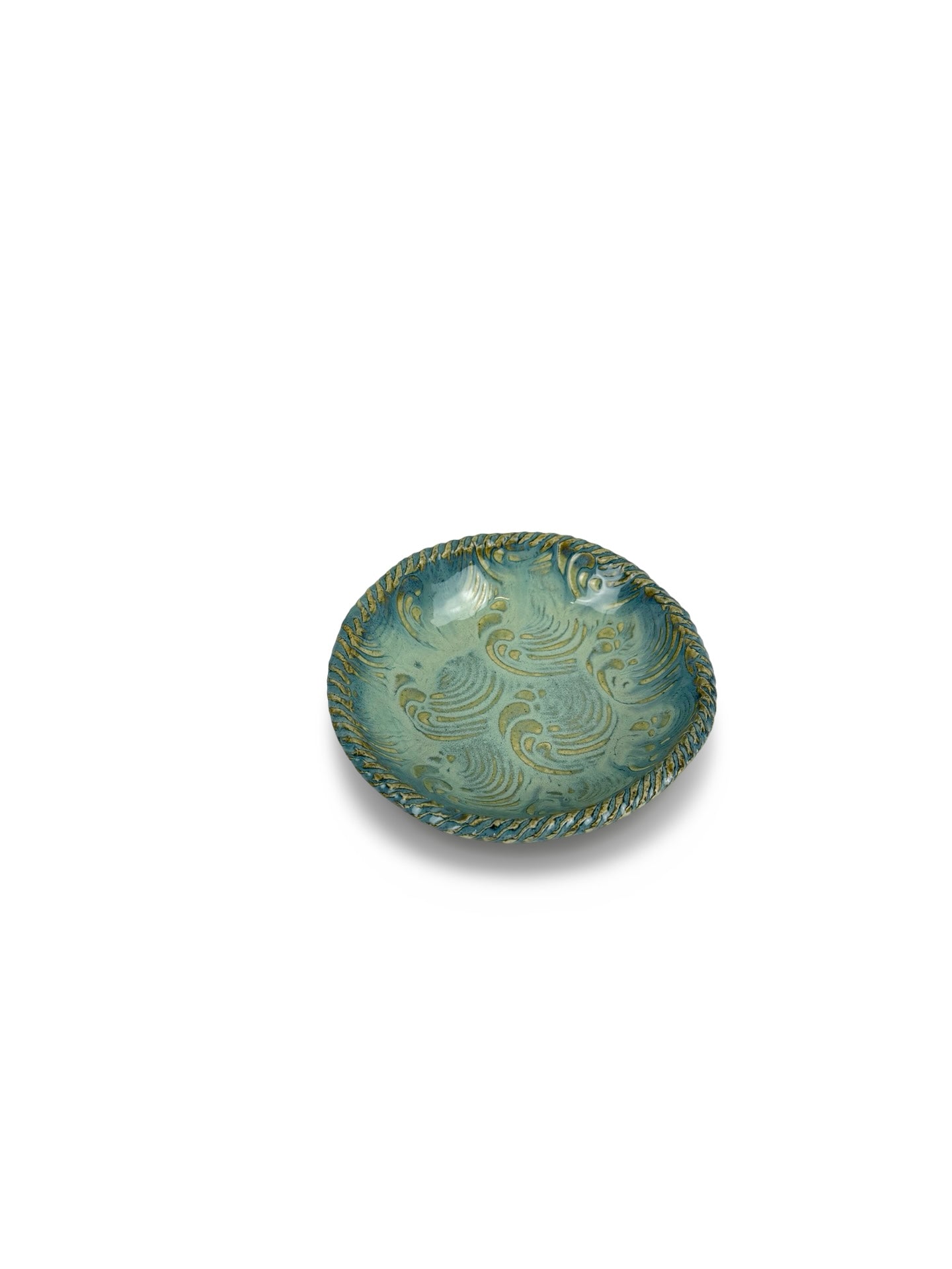 Hand stamped Ceramic Ring Dish