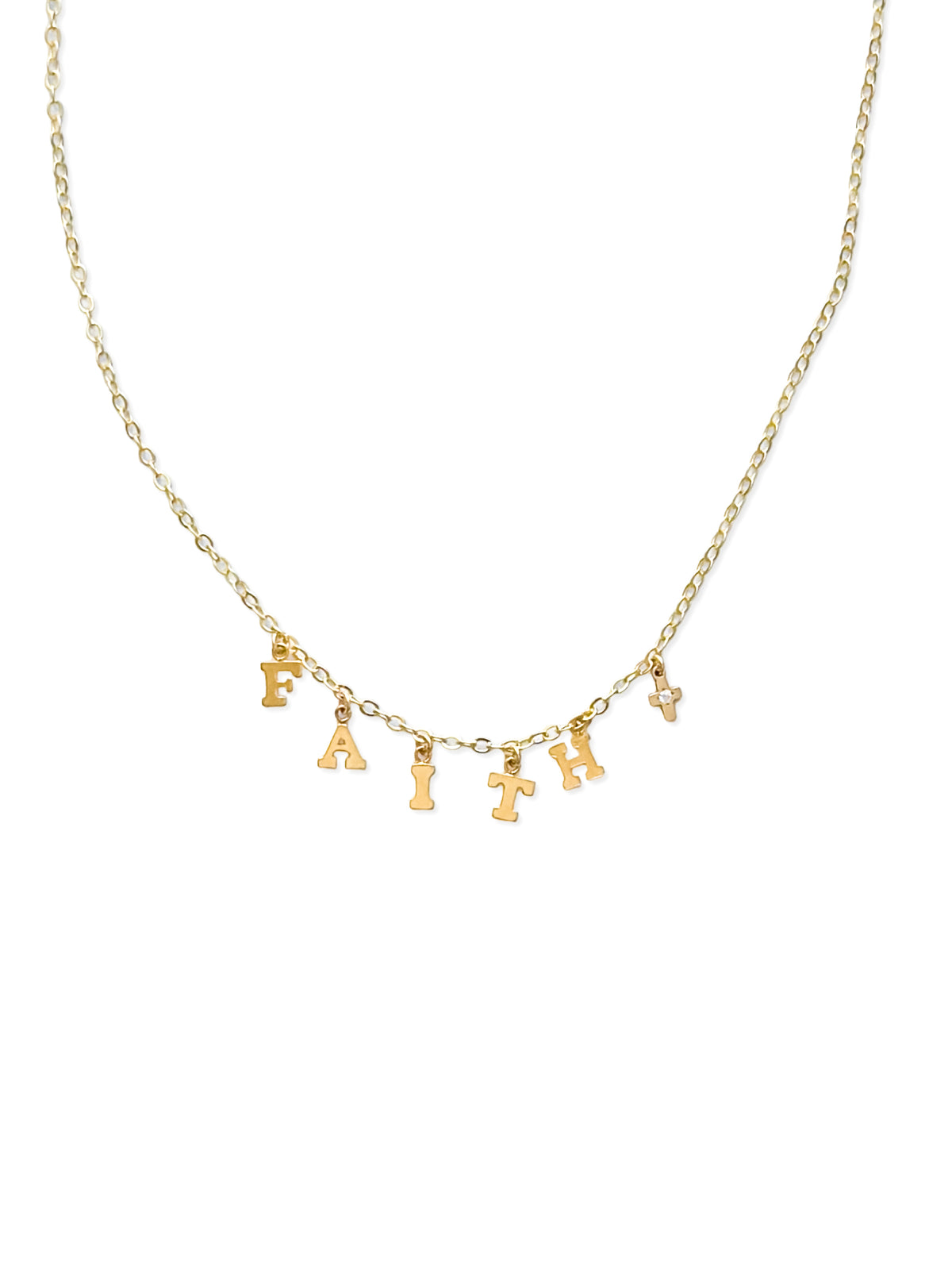 Riley James FAITH 14k Gold Filled Charm Necklace