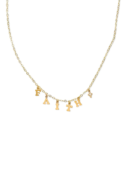 Riley James FAITH 14k Gold Filled Charm Necklace