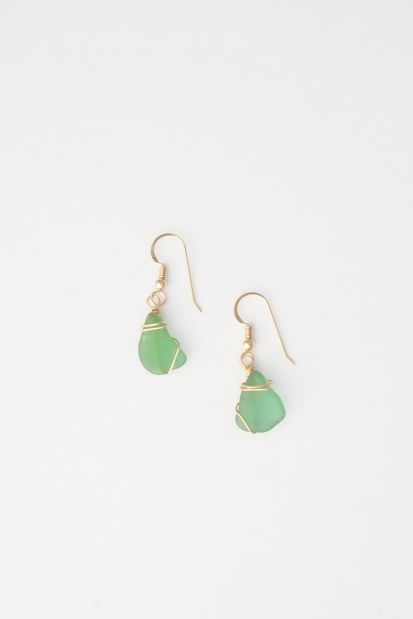 Wire Wrapped Seaglass Earrings