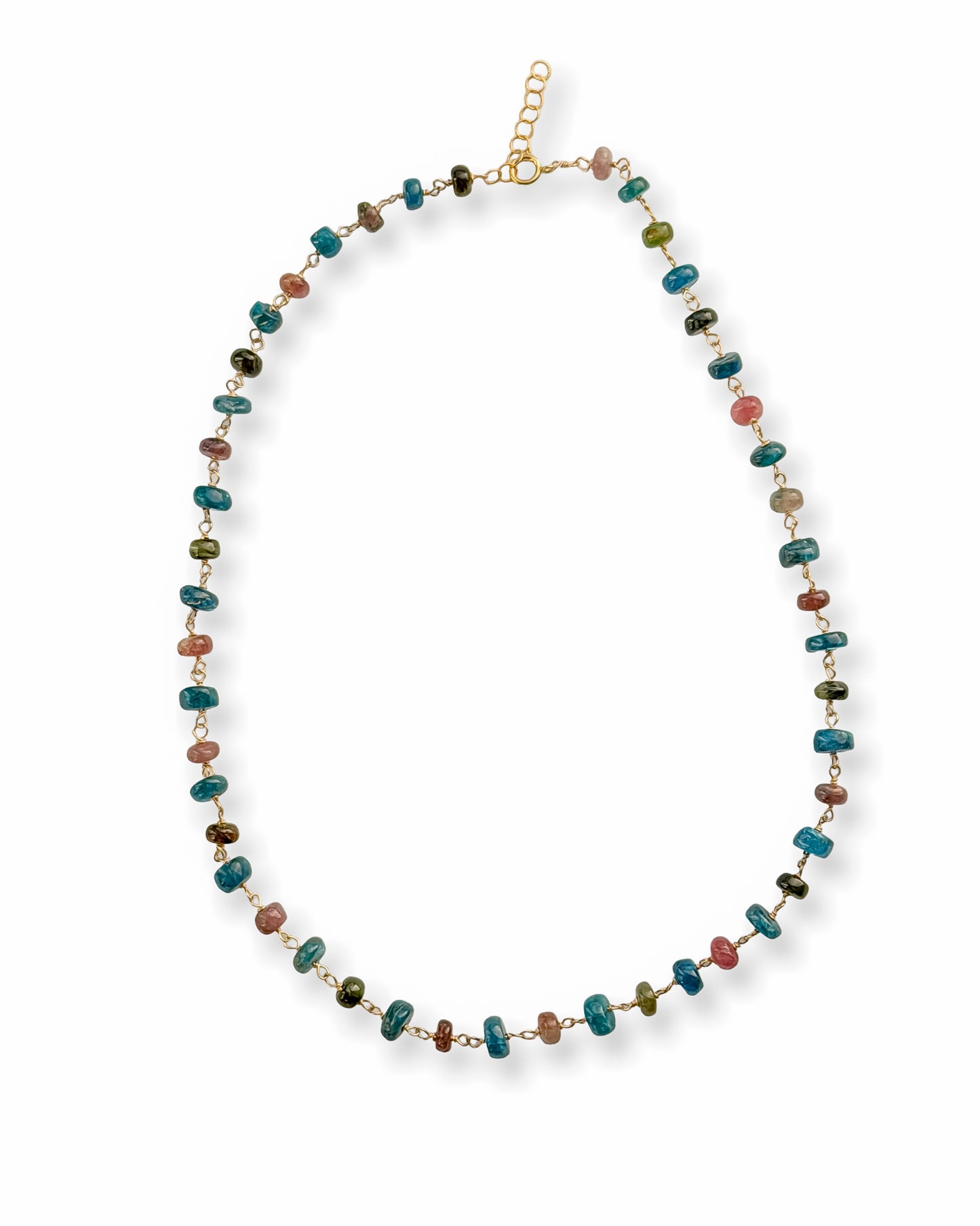 Hand Wire-Wrapped Gemstone Beaded Necklace