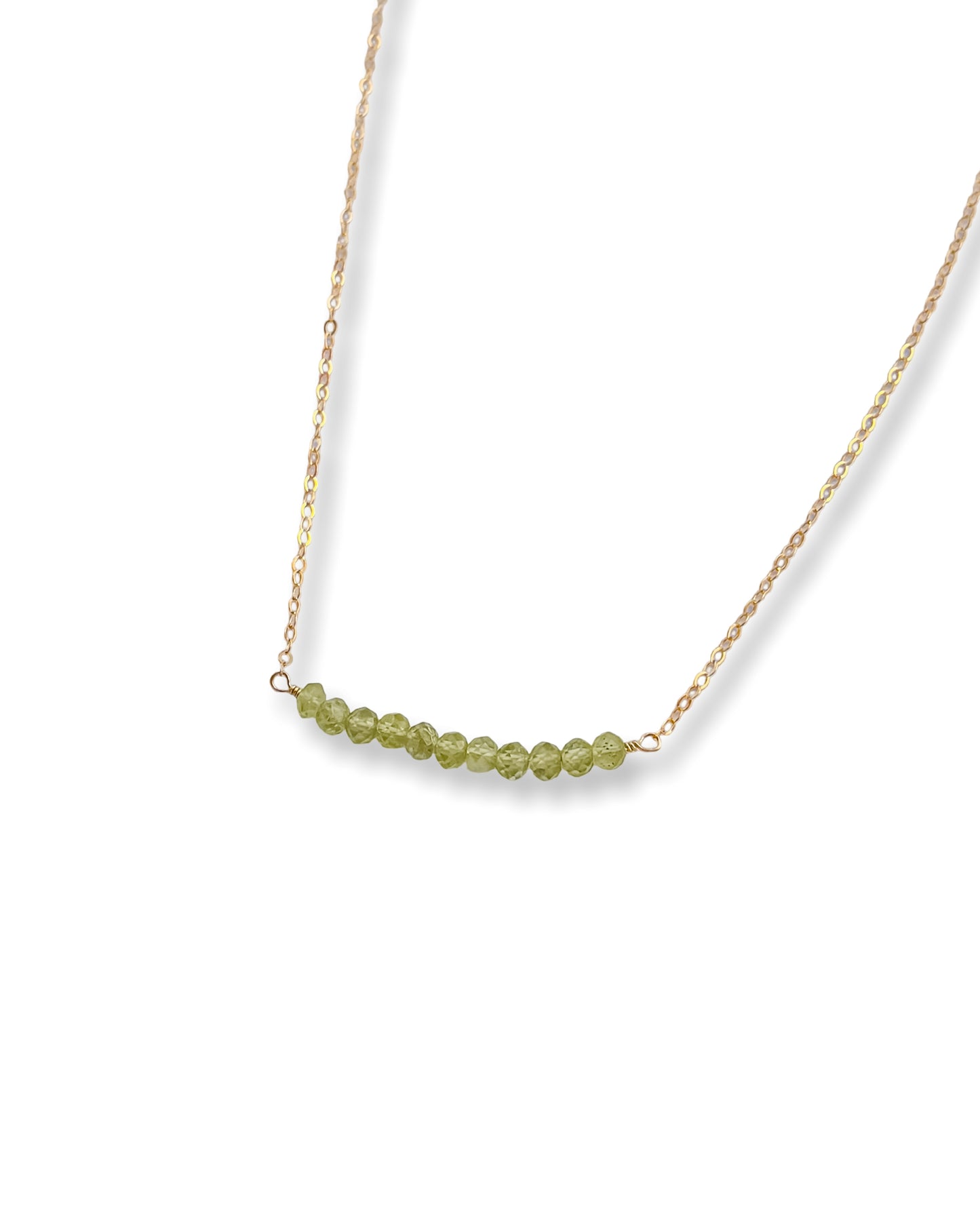 Peridot Gold Bar Necklace