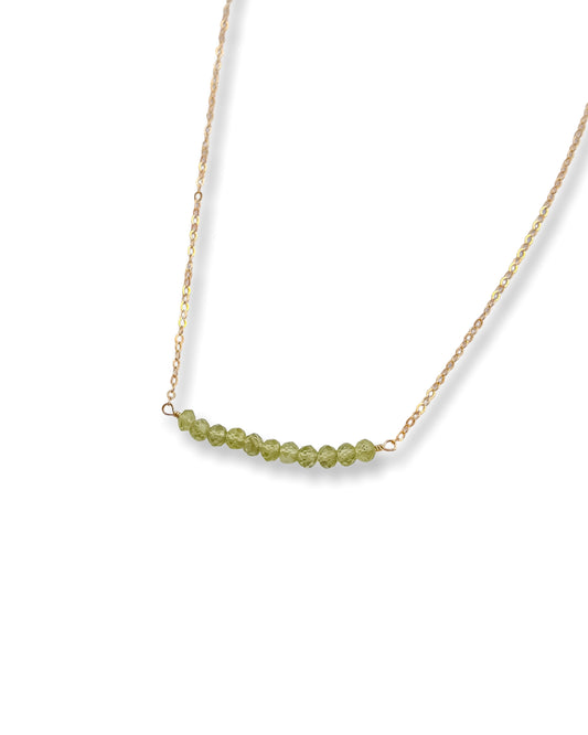 Peridot Gold Bar Necklace