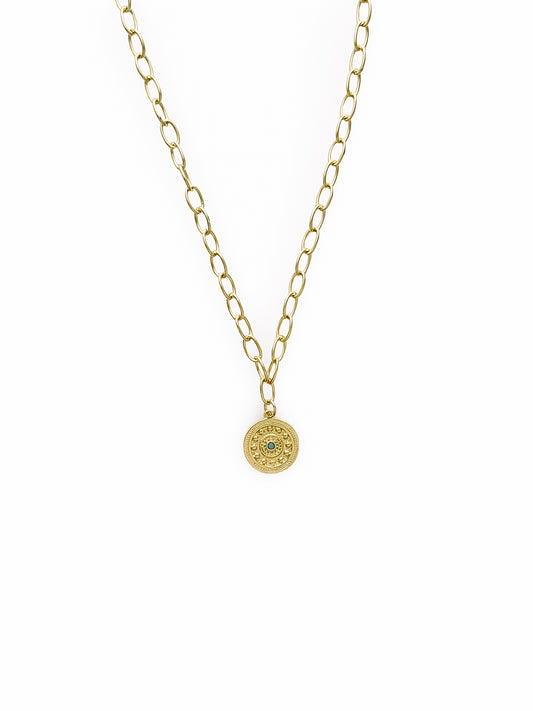 Riley James 14k Gold Filled Round Link Chain Pendant Necklace