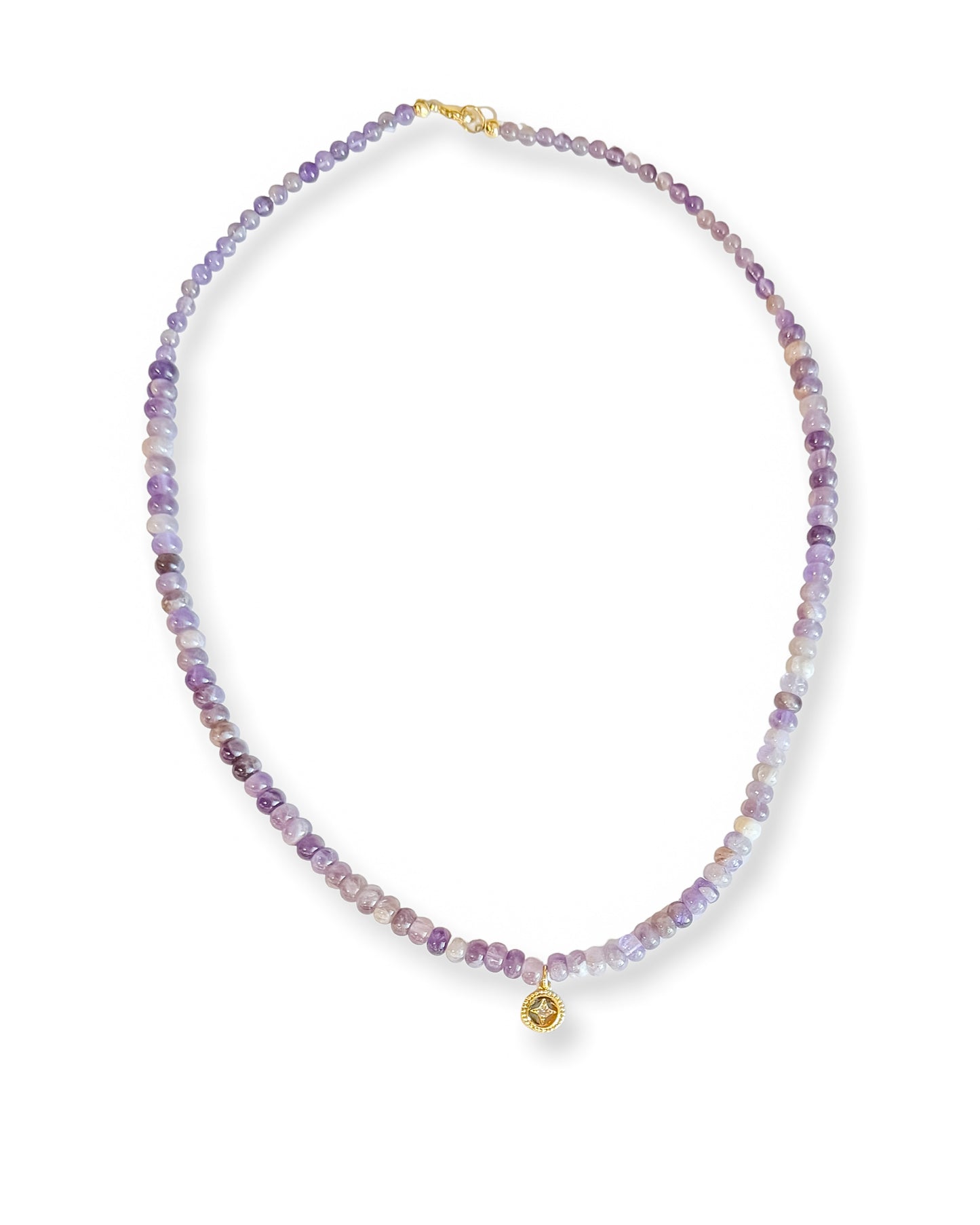 Riley James Amethyst Charm Beaded Necklace