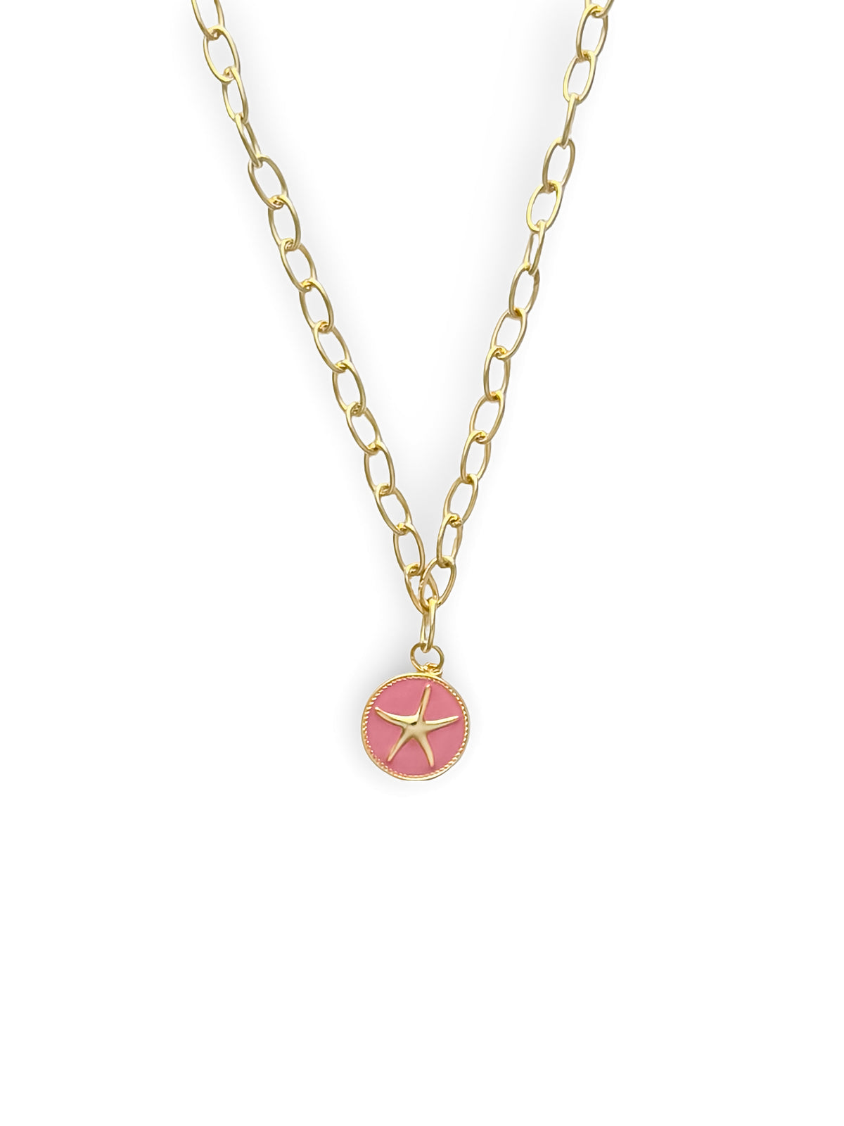 Riley James 14k Gold Filled Round Link Chain Pendant Necklace