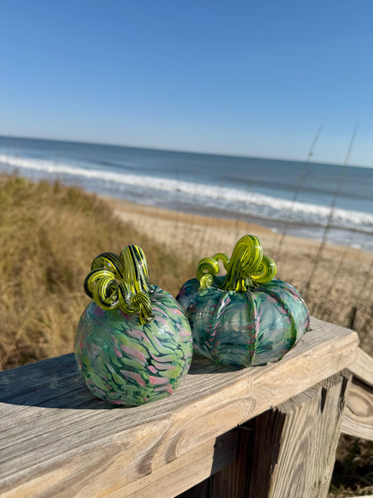 Handblown Glass Pumpkin | Small Monet