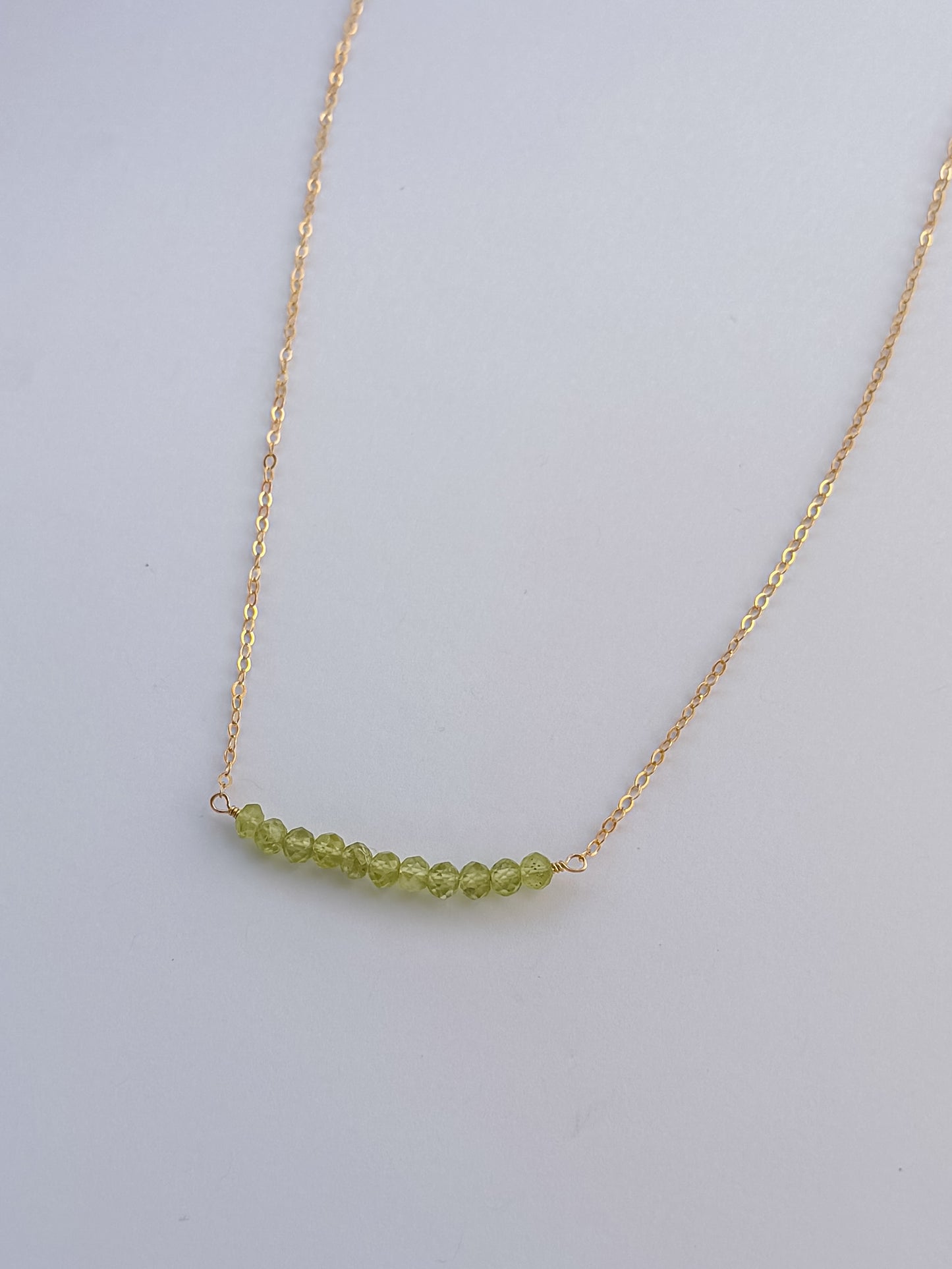 Peridot Gold Bar Necklace