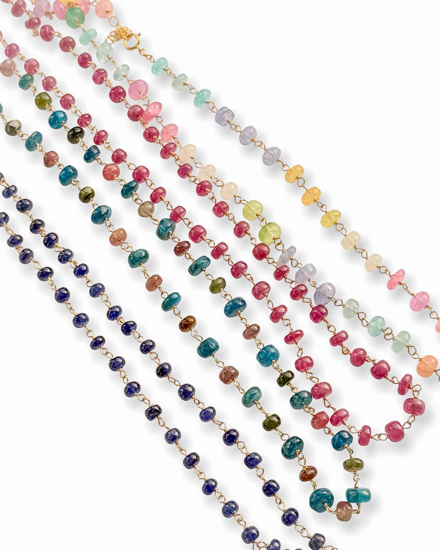 Hand Wire-Wrapped Gemstone Beaded Necklace