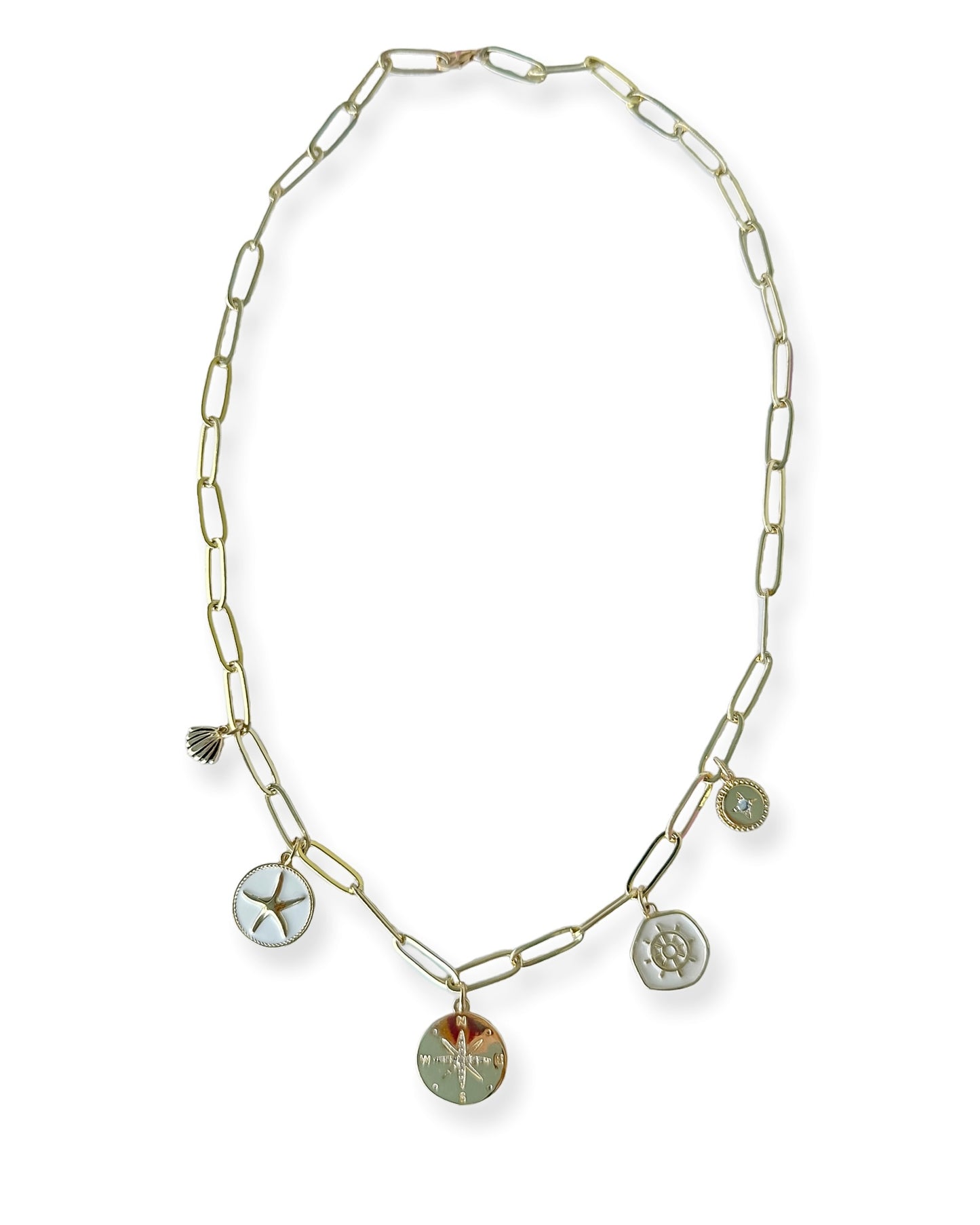 Riley James "Wayfinder" Gold Charm Necklace