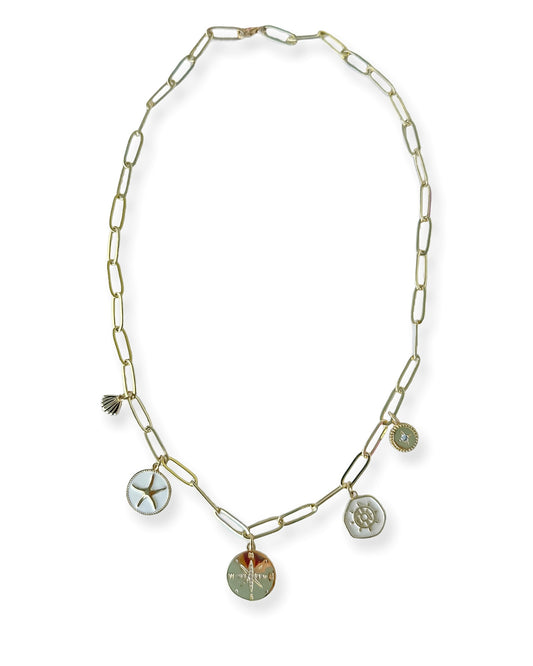 Riley James "Wayfinder" Gold Charm Necklace