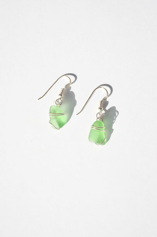 Wire Wrapped Seaglass Earrings