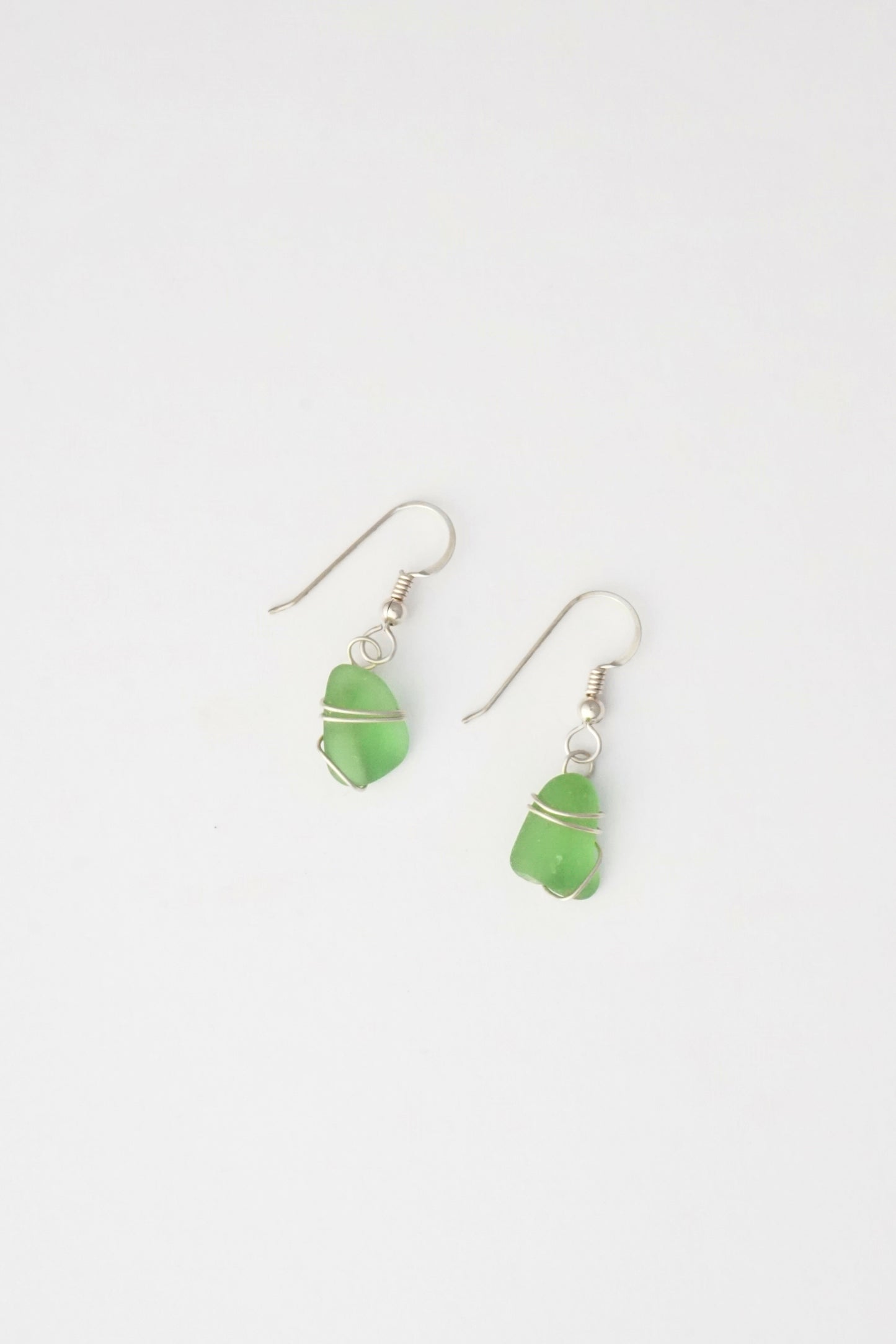 Wire Wrapped Seaglass Earrings