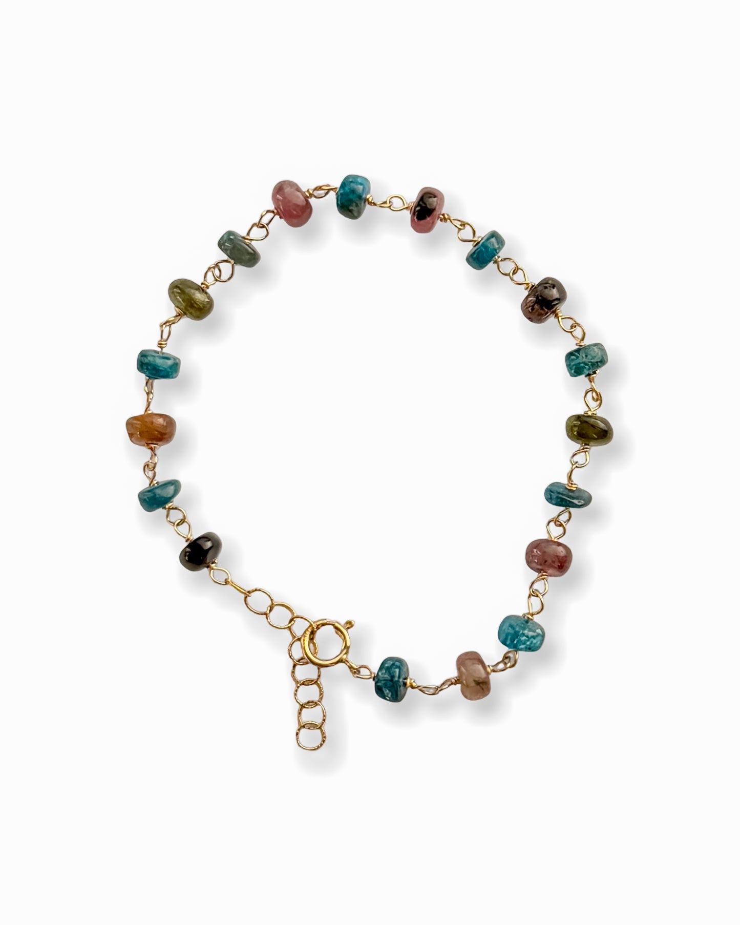 Hand Wire-Wrapped Gemstone Beaded Bracelet